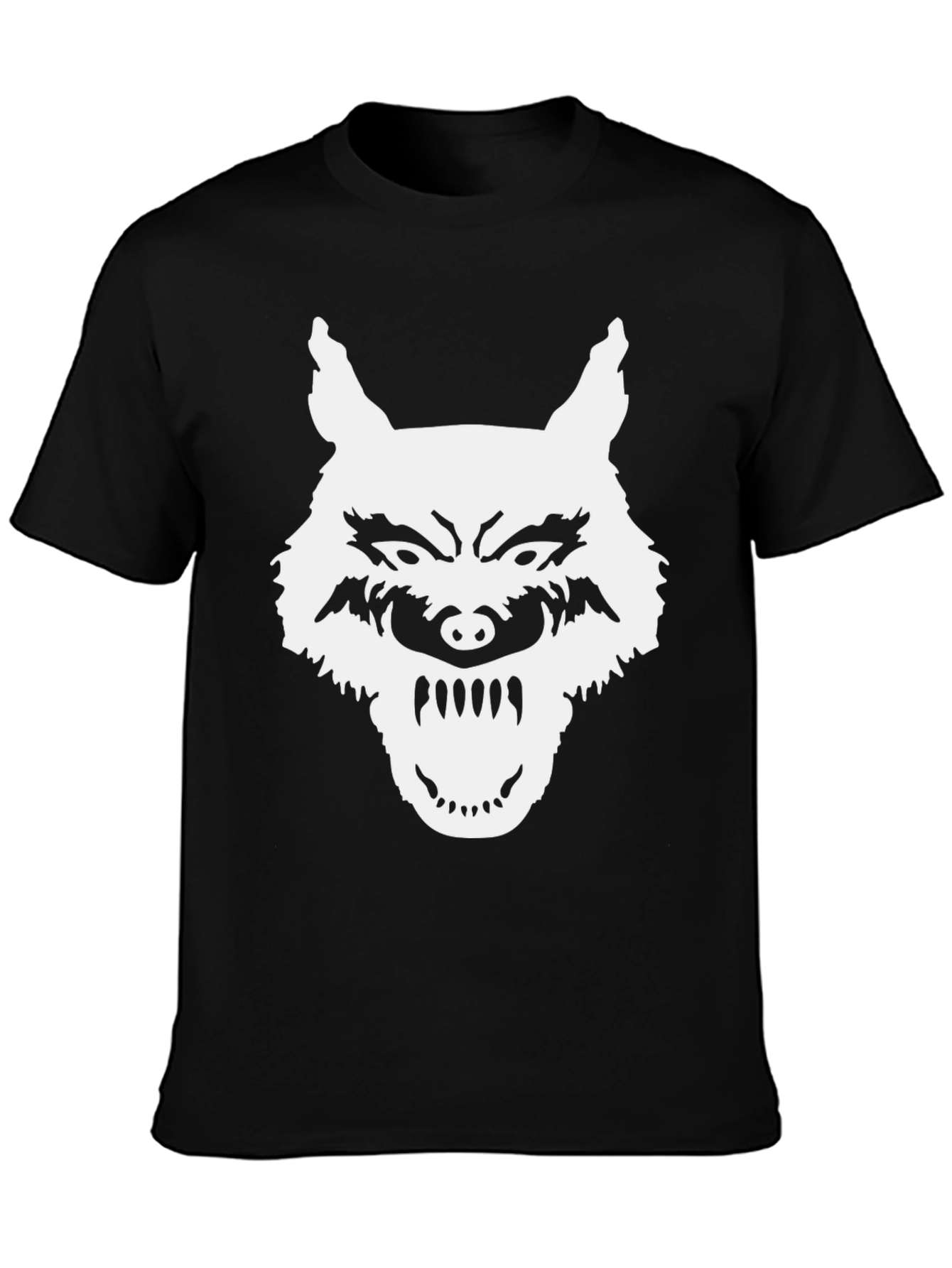 Wolf Graphic T-Shirt - Black Bold Design