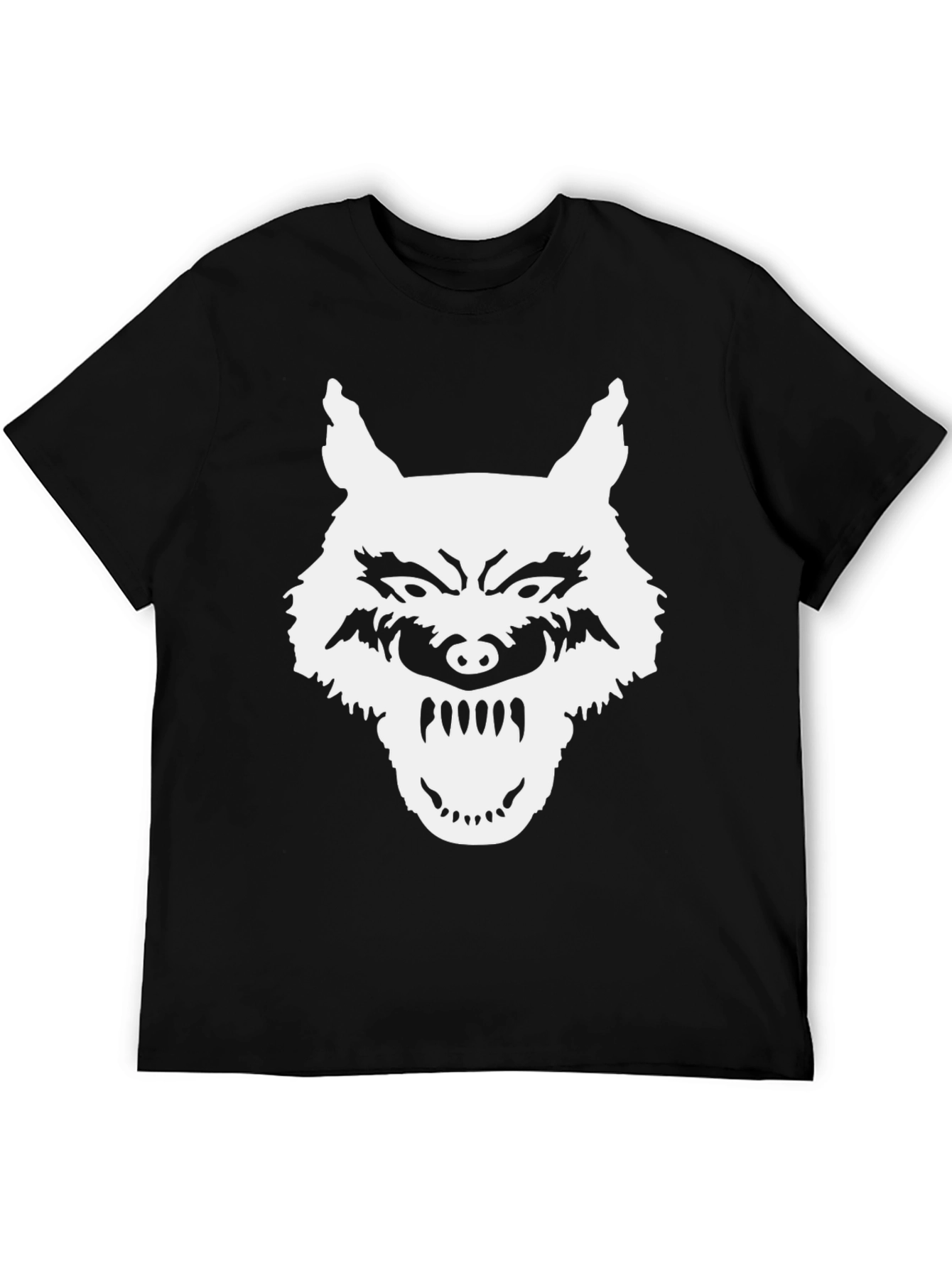Wolf Graphic T-Shirt - Black Bold Design