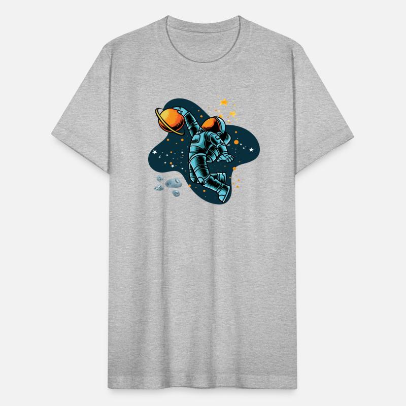 Blue and Orange illustrated Astronaut Galaxy