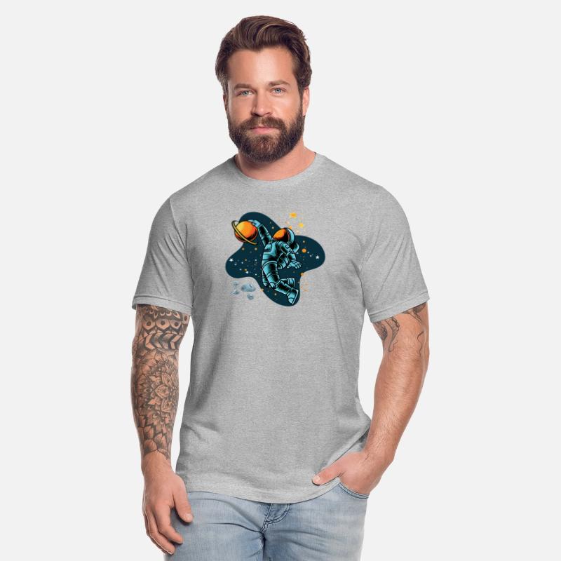 Blue and Orange illustrated Astronaut Galaxy