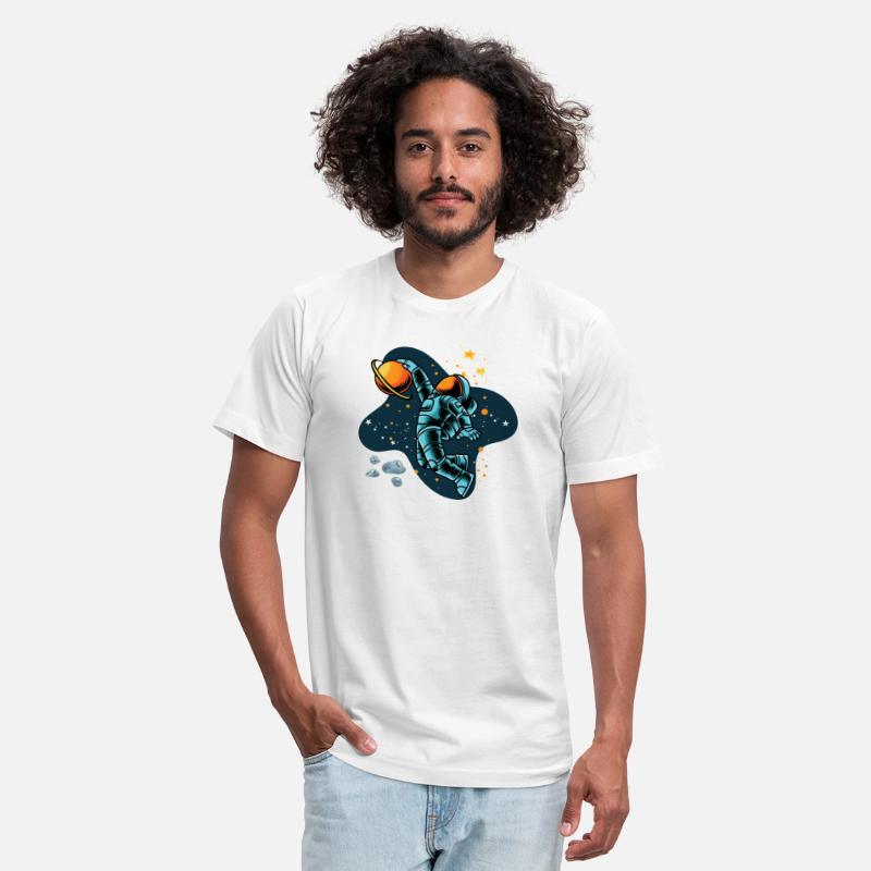 Blue and Orange illustrated Astronaut Galaxy