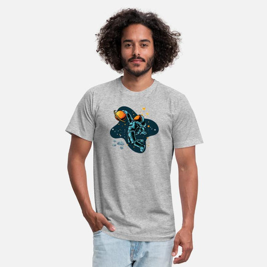 Blue and Orange illustrated Astronaut Galaxy