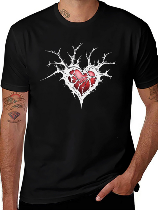 Broken Heart Graphic Tee - Mens Black T-Shirt