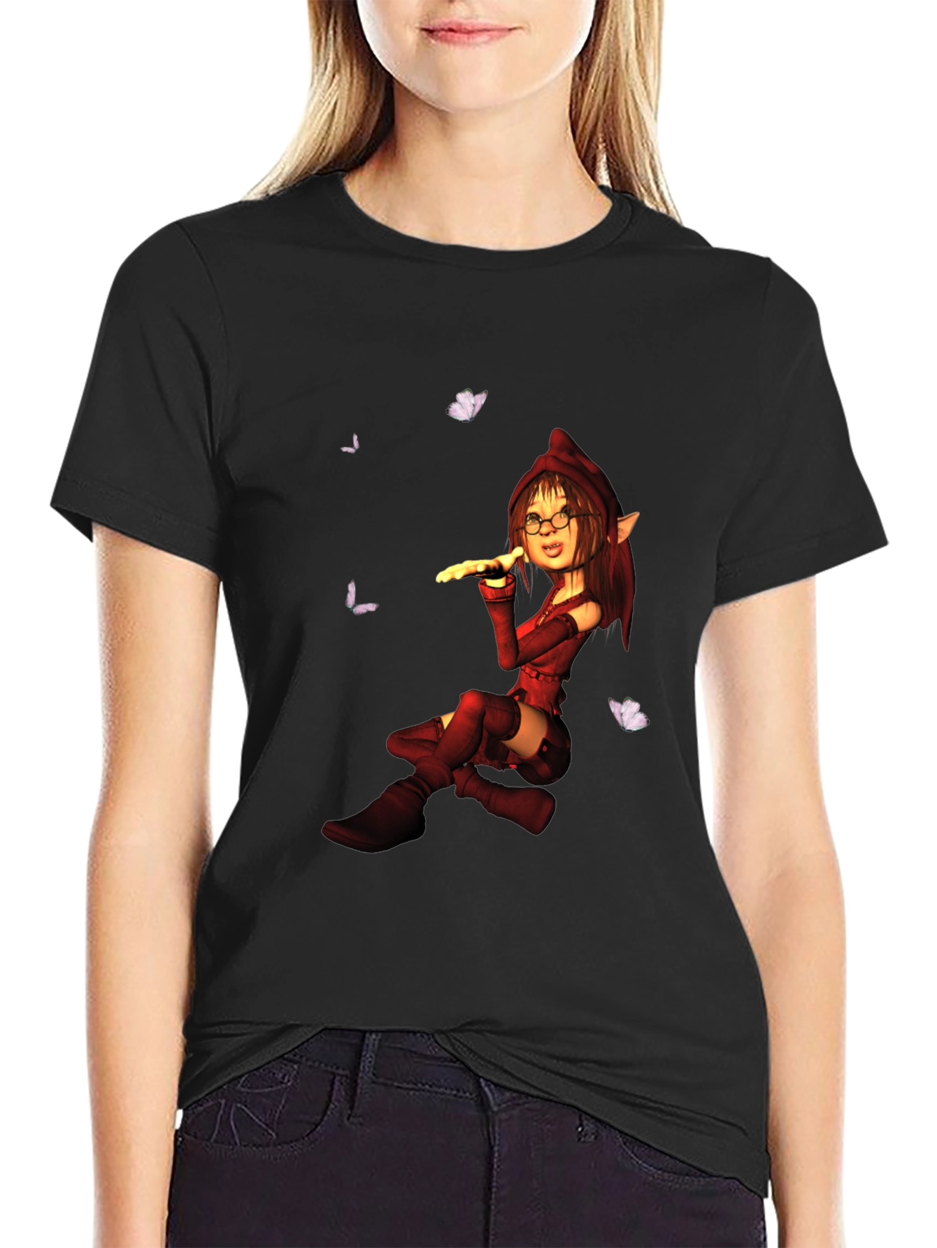 Elf Girl T-Shirt - Fantasy Graphic Tee