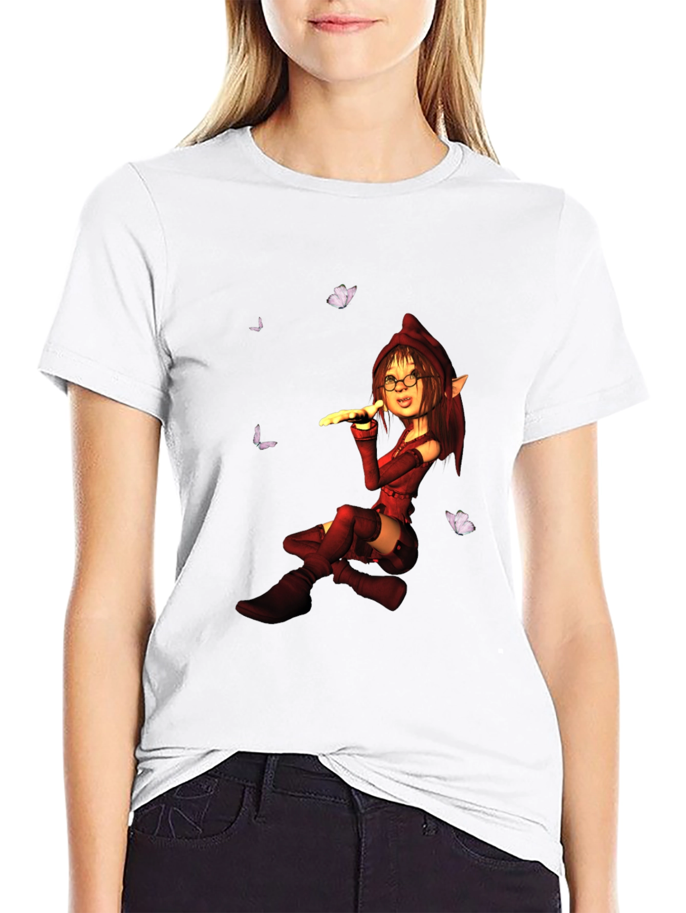 Elf Girl T-Shirt - Fantasy Graphic Tee