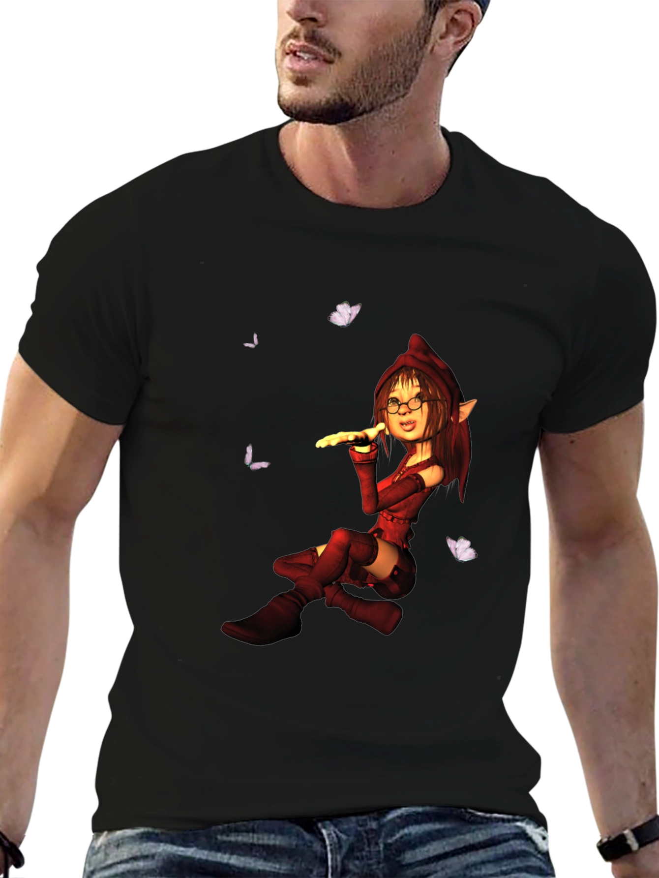 Elf Girl T-Shirt - Fantasy Graphic Tee