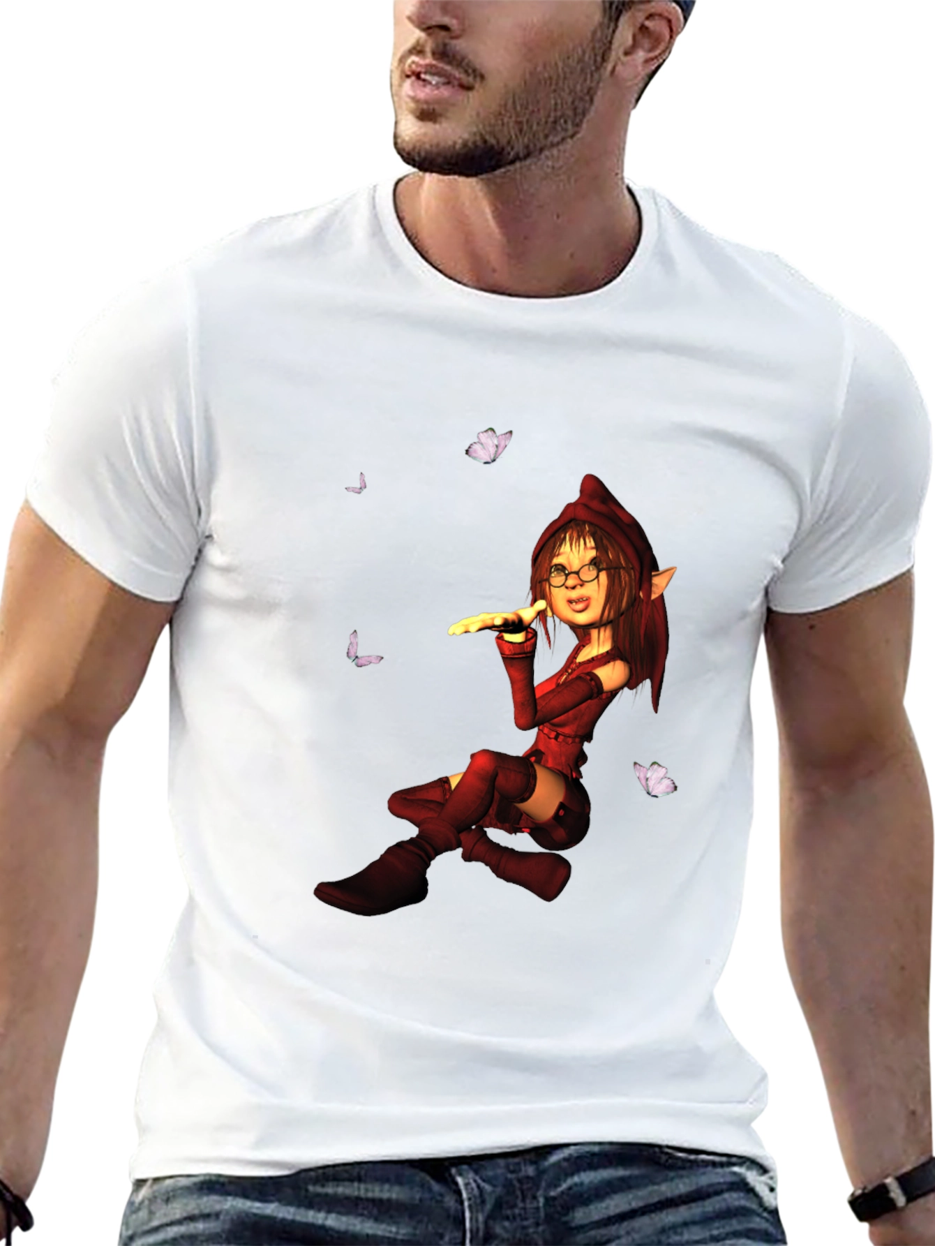 Elf Girl T-Shirt - Fantasy Graphic Tee