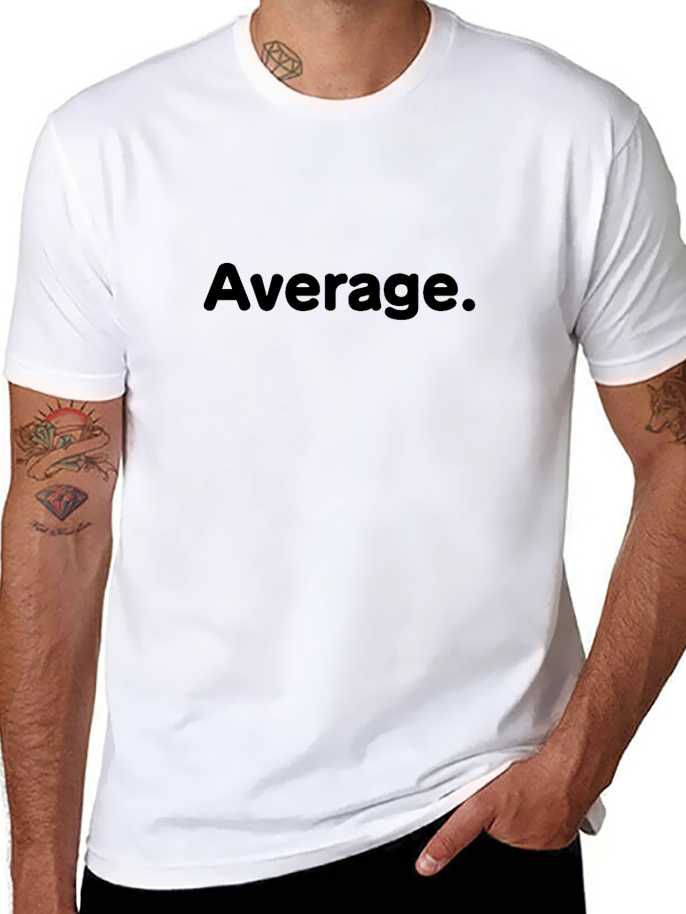 Average. Black T-Shirt - Mens Casual Wear