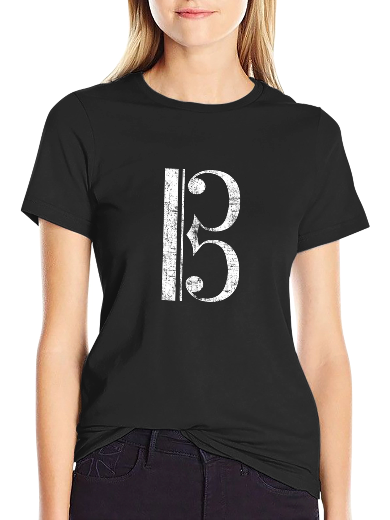 Music Note Graphic T-Shirt - Black Cotton Tee