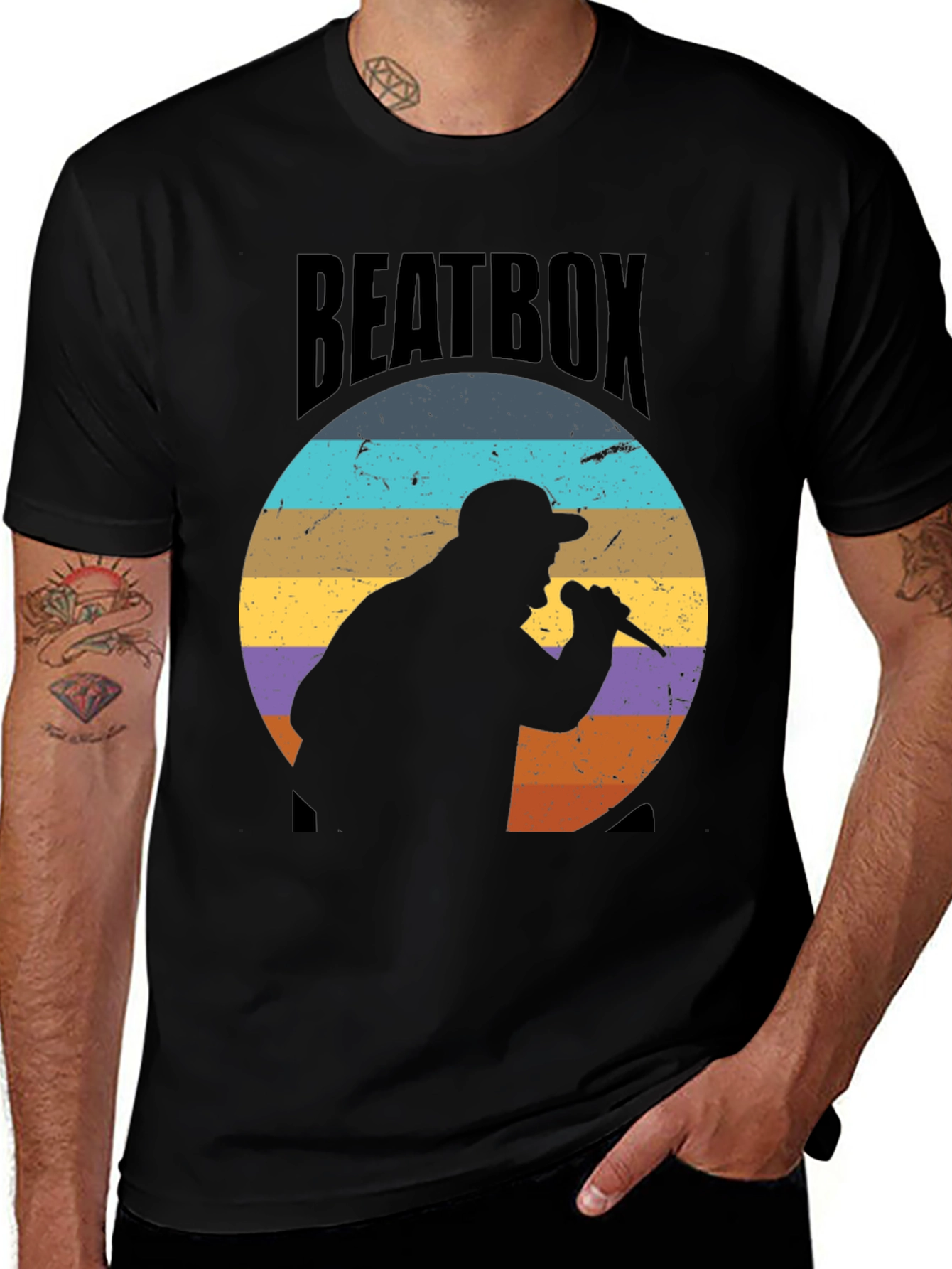 Retro Beatbox Silhouette Graphic Tee
