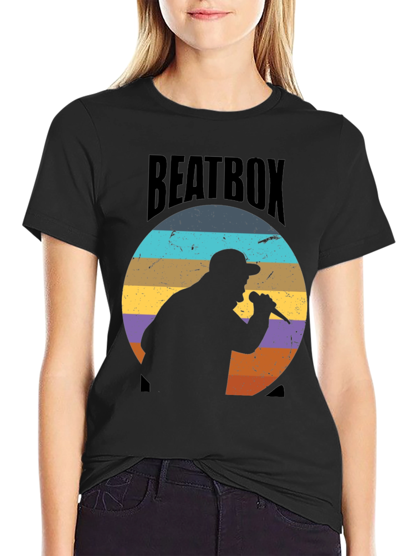 Retro Beatbox Silhouette Graphic Tee