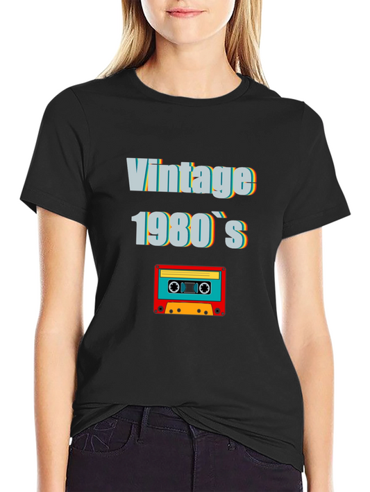 Vintage 1980s Retro Cassette Tape T-Shirt