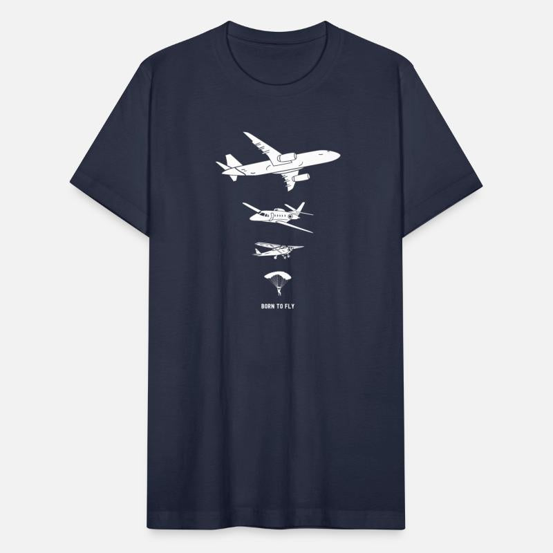 Born to Fly - Airplane and Parachute Silhouette