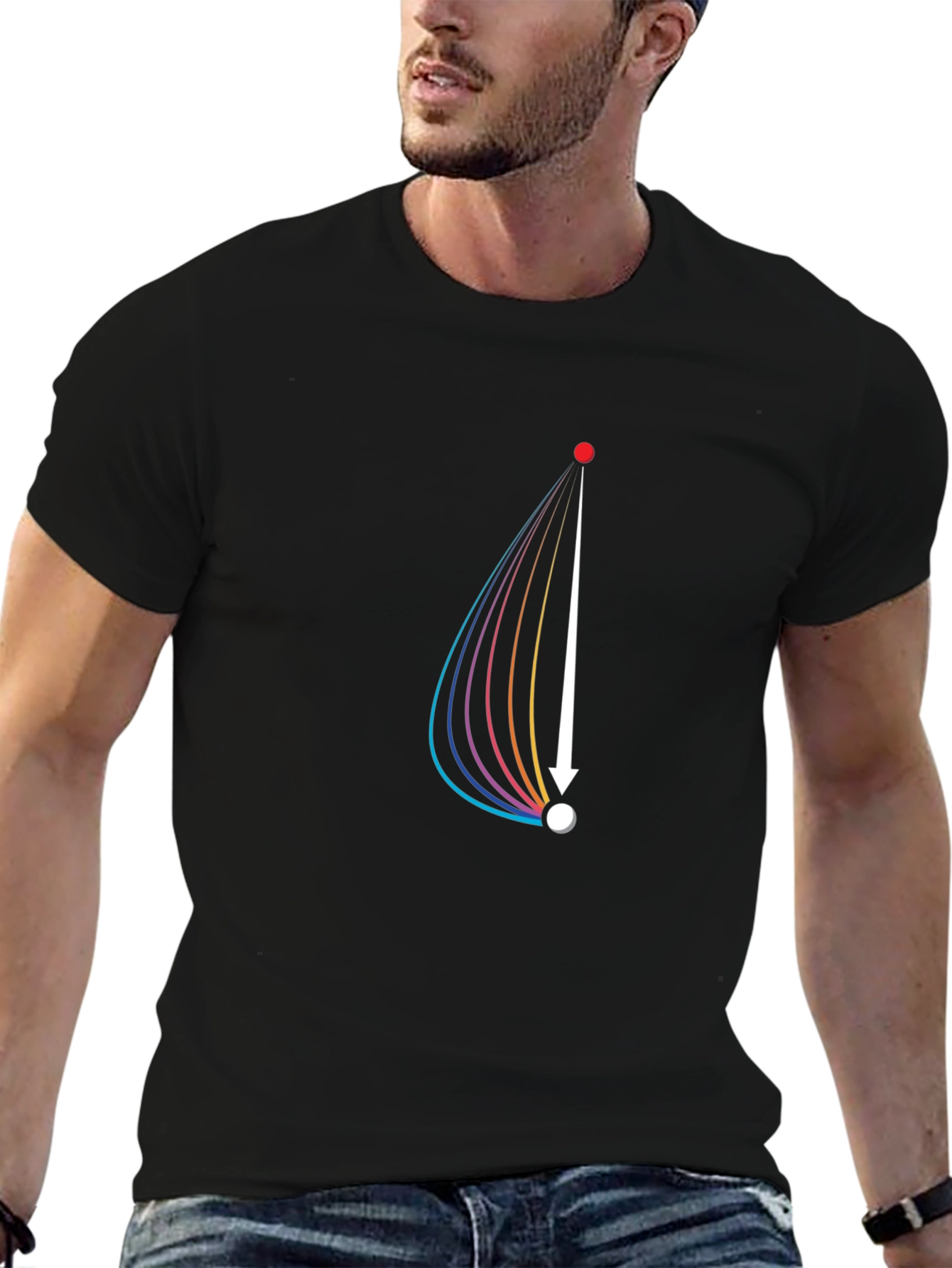 Modern Graphic Tee: Arrow Rainbow Design