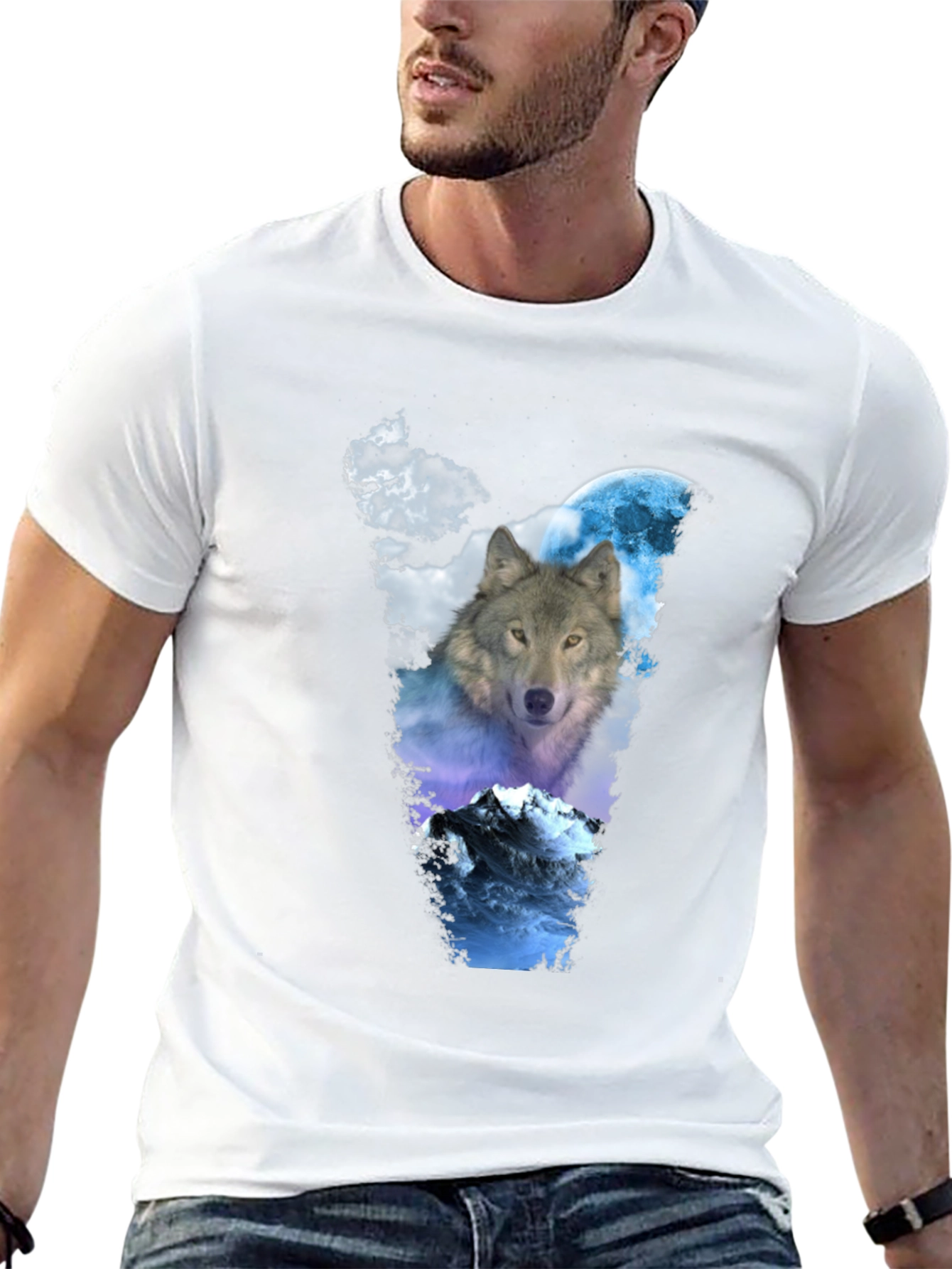Wolf Moon Graphic Tee - Mens Black T-Shirt