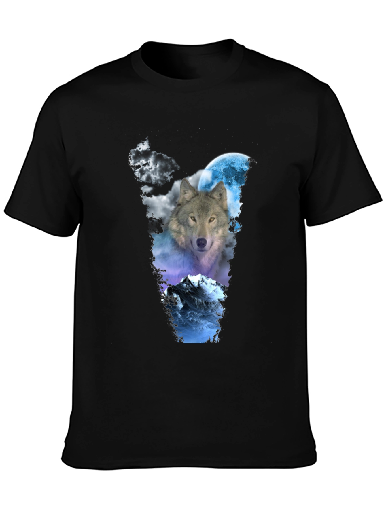 Wolf Moon Graphic Tee - Mens Black T-Shirt