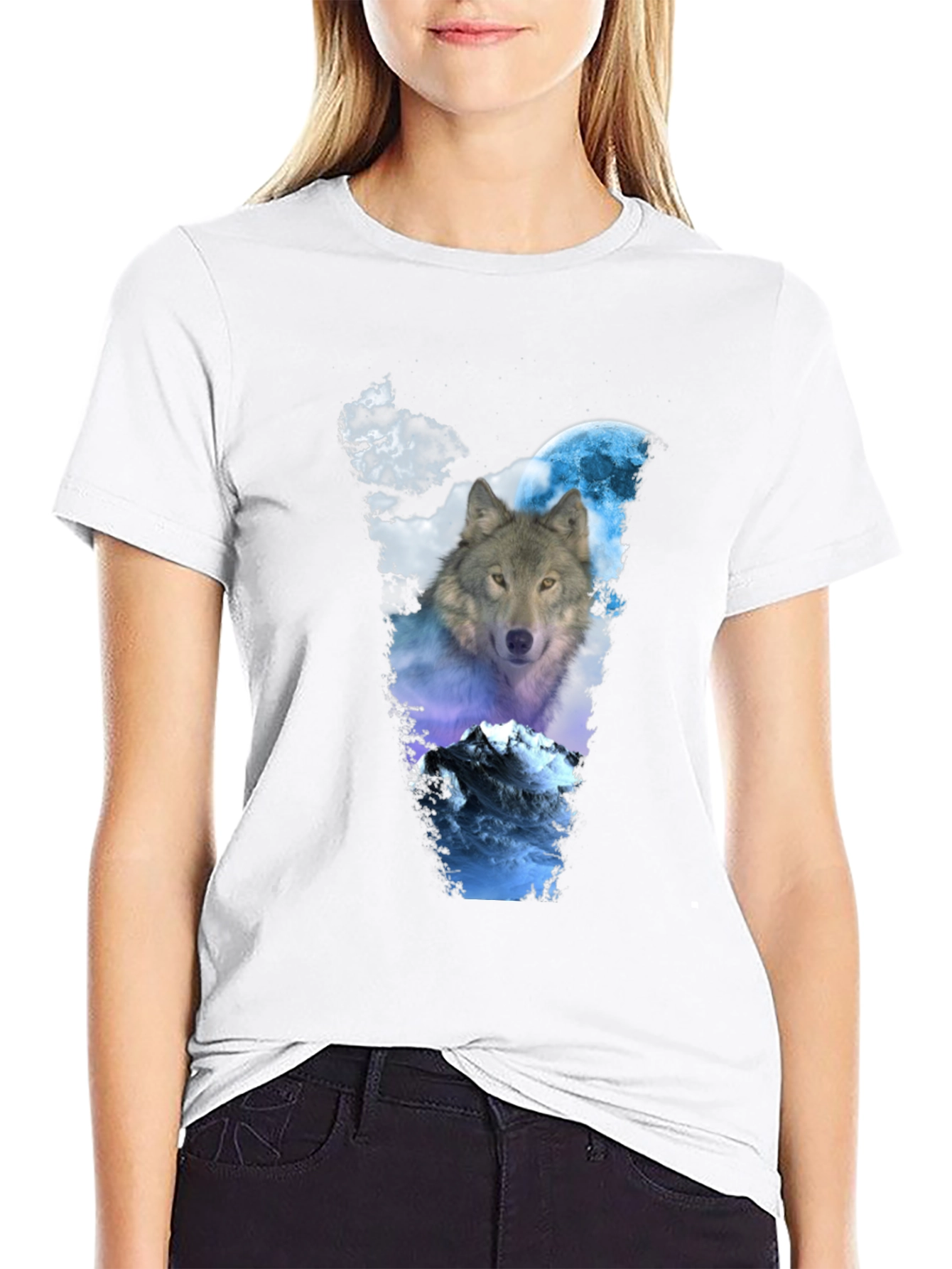 Wolf Moon Graphic Tee - Mens Black T-Shirt