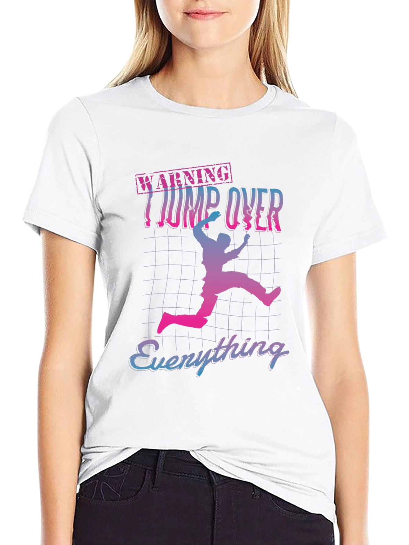 Warning Jump Over Everything Graphic Tee