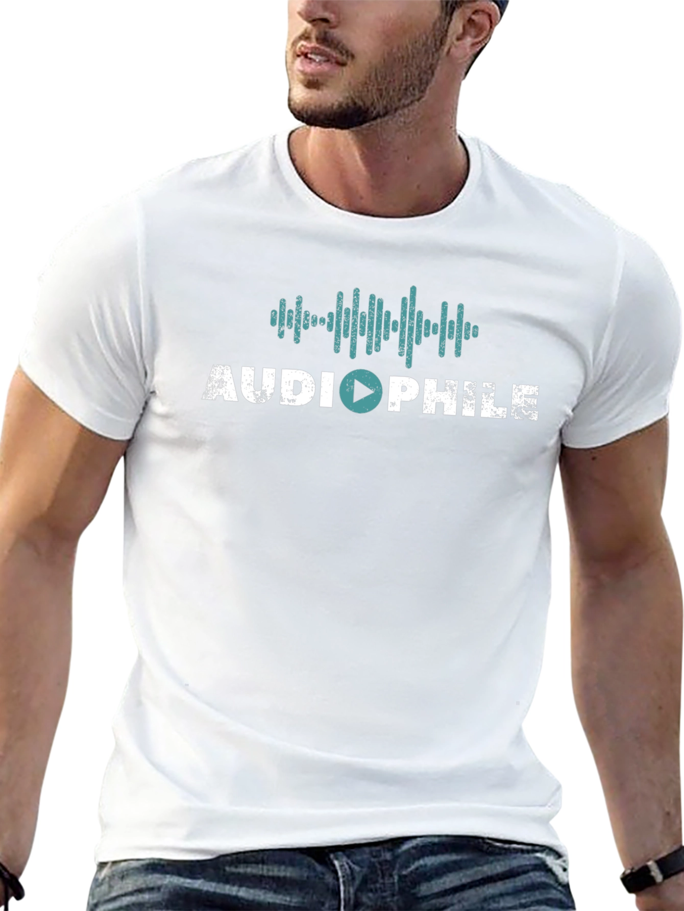 Audiophile Graphic Print Black T-Shirt