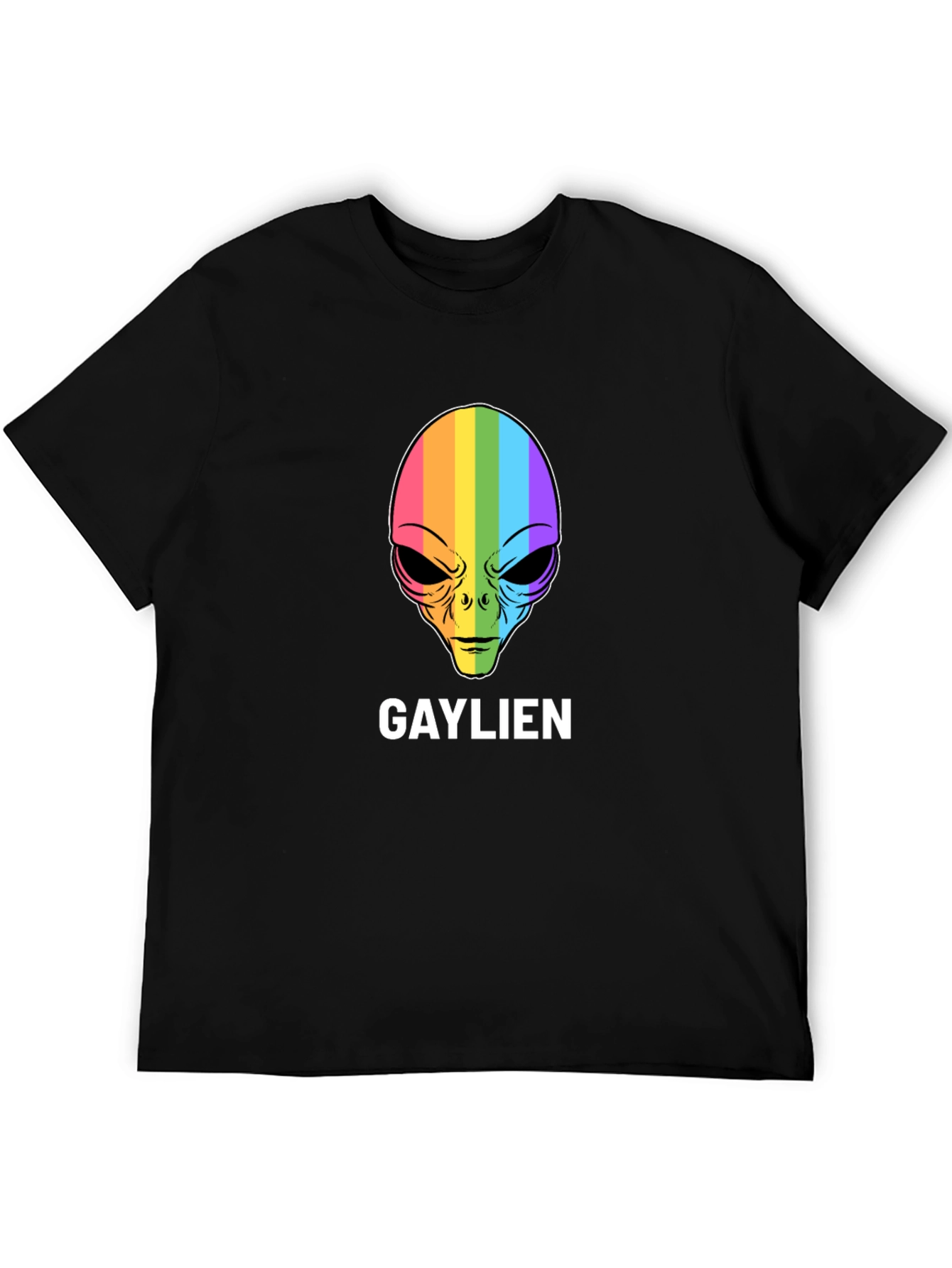 Gaylien T-Shirt - Rainbow Alien Head Tee