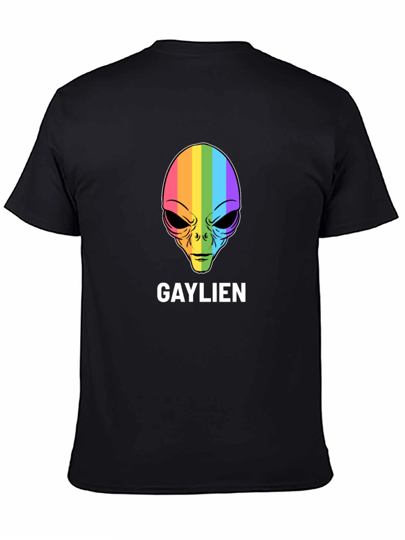 Gaylien T-Shirt - Rainbow Alien Head Tee