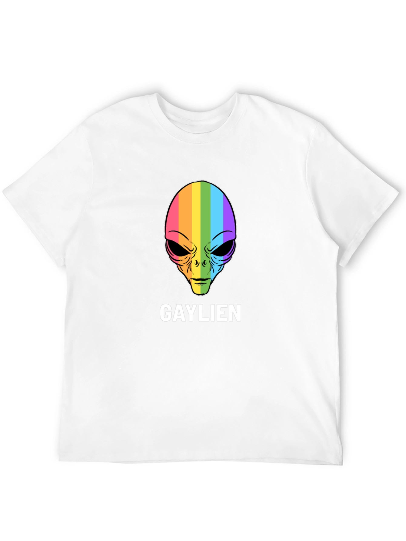 Gaylien T-Shirt - Rainbow Alien Head Tee