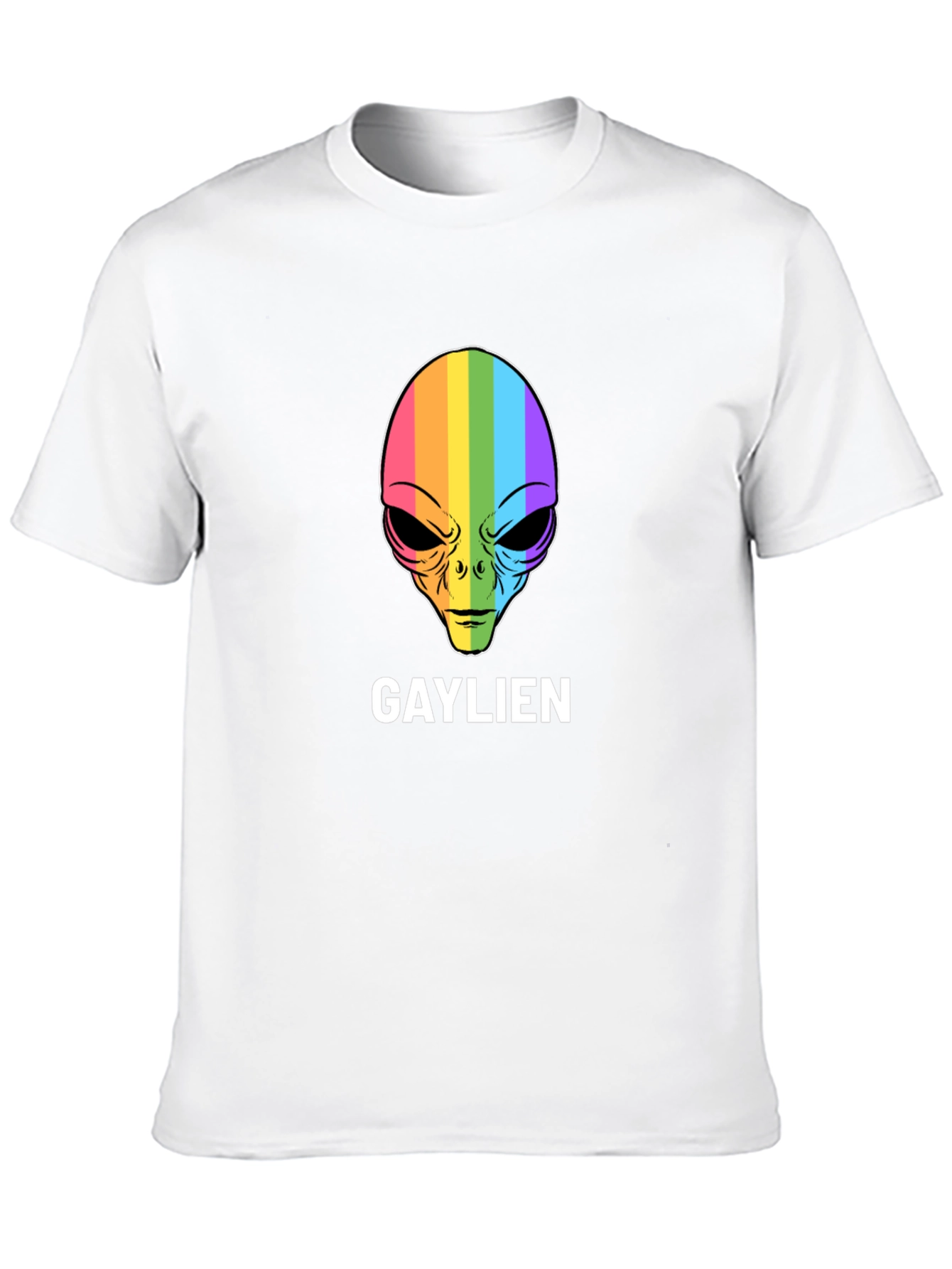 Gaylien T-Shirt - Rainbow Alien Head Tee