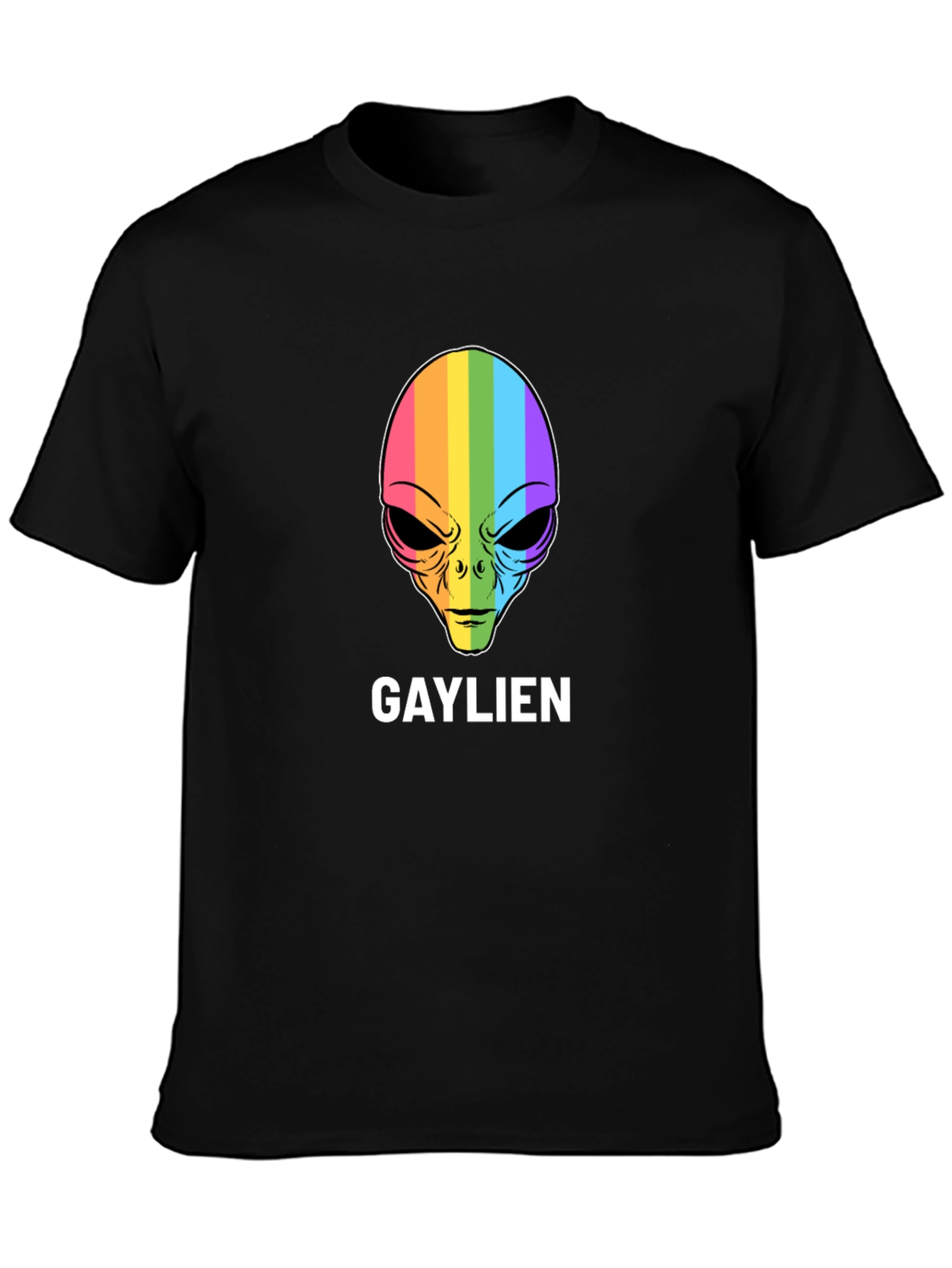 Gaylien T-Shirt - Rainbow Alien Head Tee