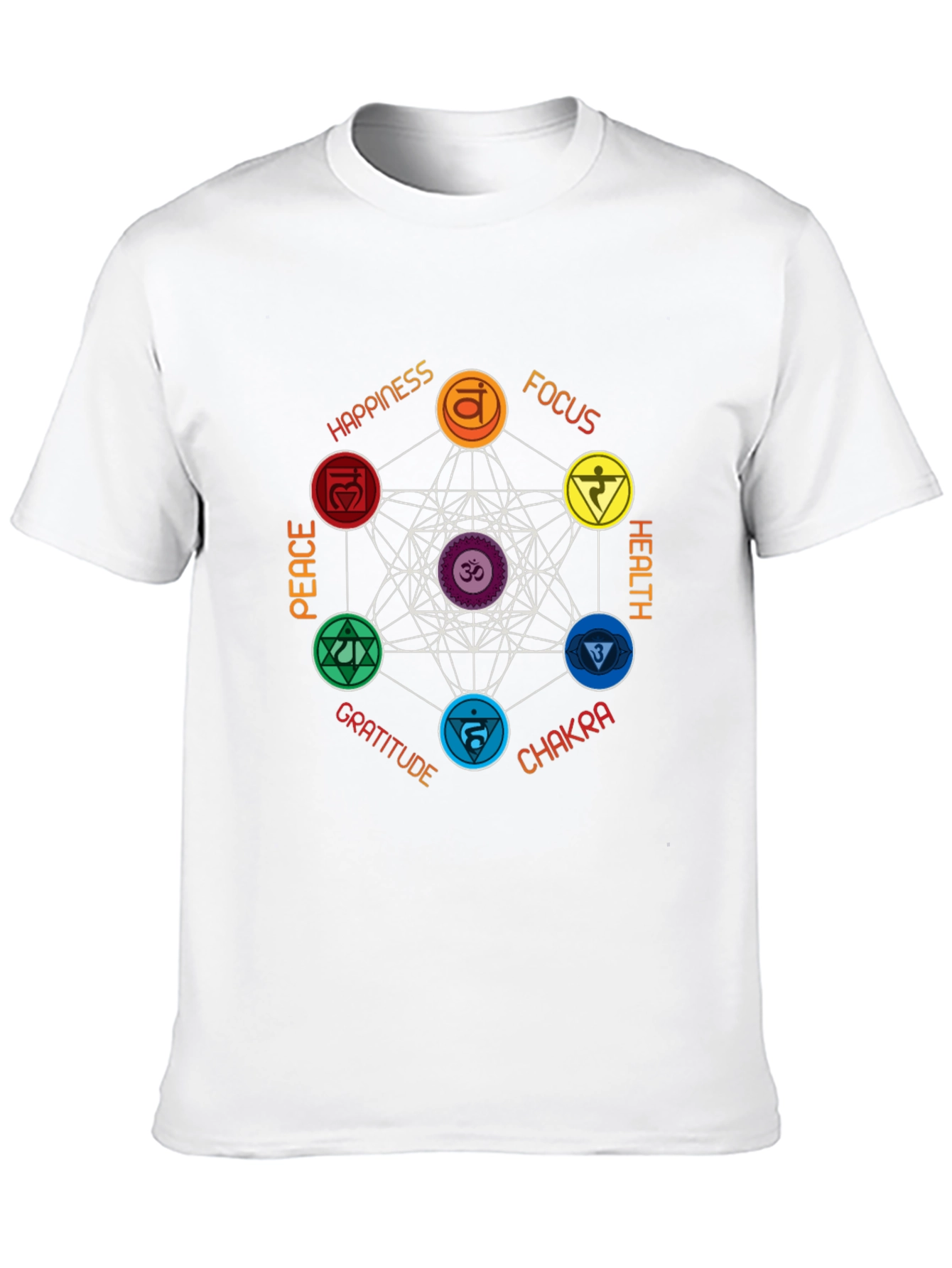 Chakra Symbol Graphic Print T-Shirt - Spiritual Design