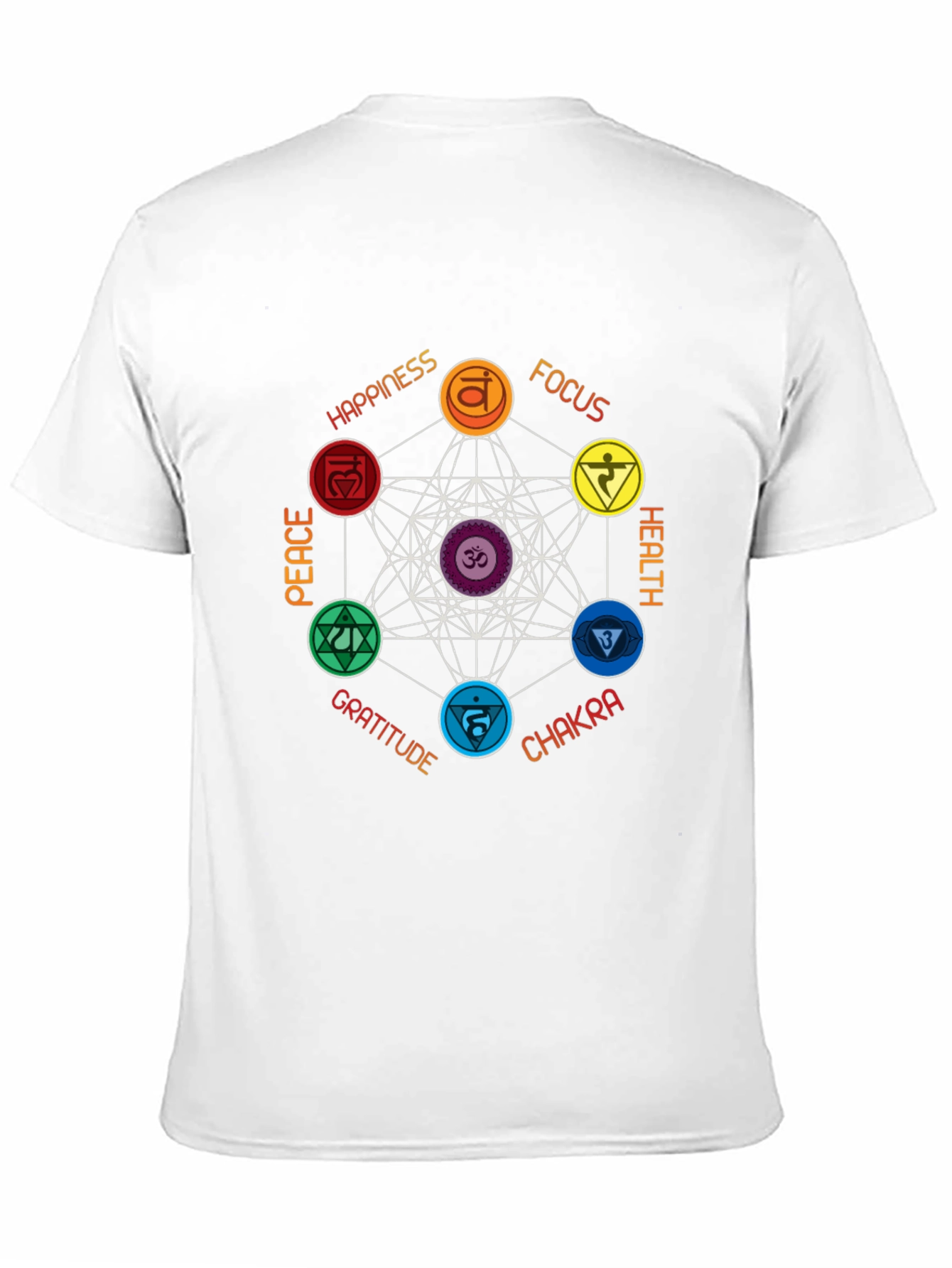 Chakra Symbol Graphic Print T-Shirt - Spiritual Design