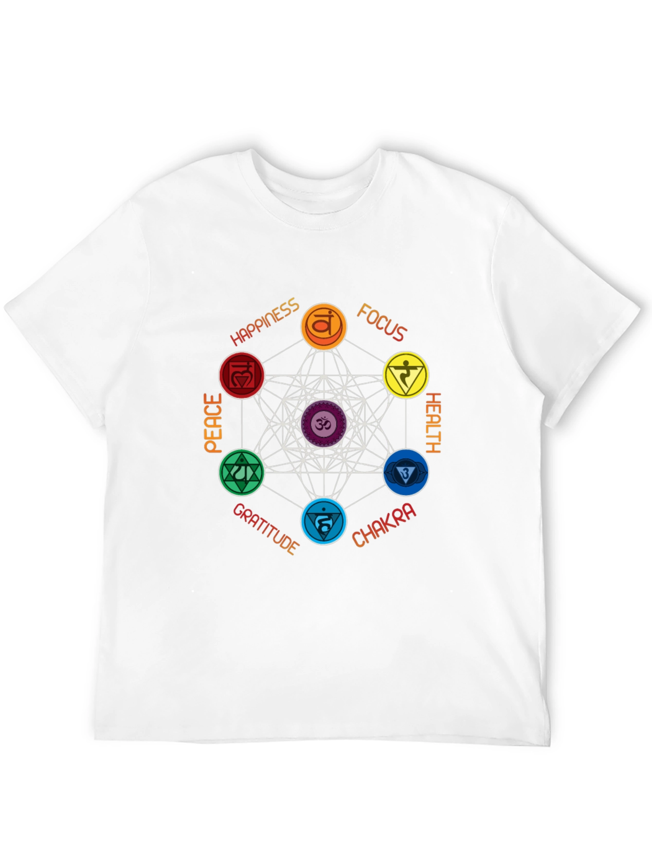 Chakra Symbol Graphic Print T-Shirt - Spiritual Design