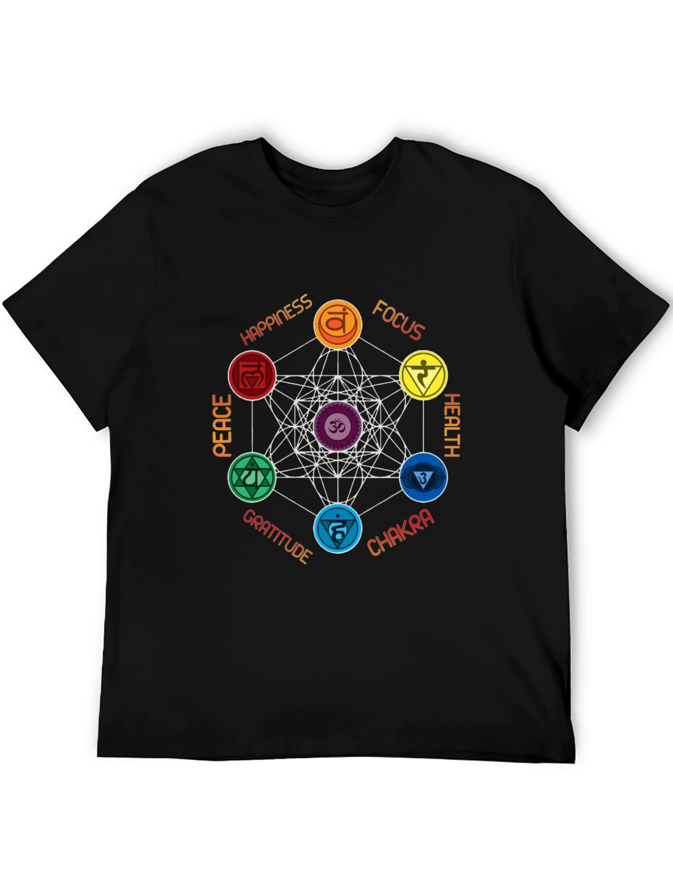 Chakra Symbol Graphic Print T-Shirt - Spiritual Design