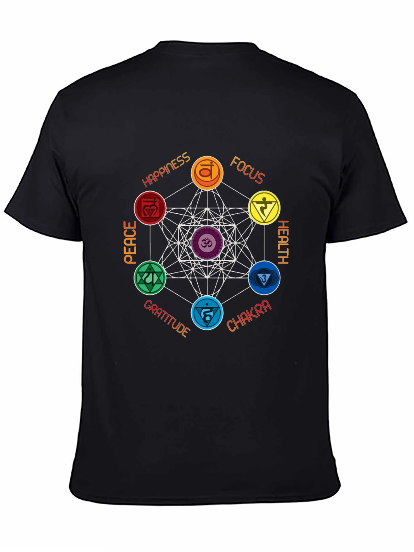 Chakra Symbol Graphic Print T-Shirt - Spiritual Design