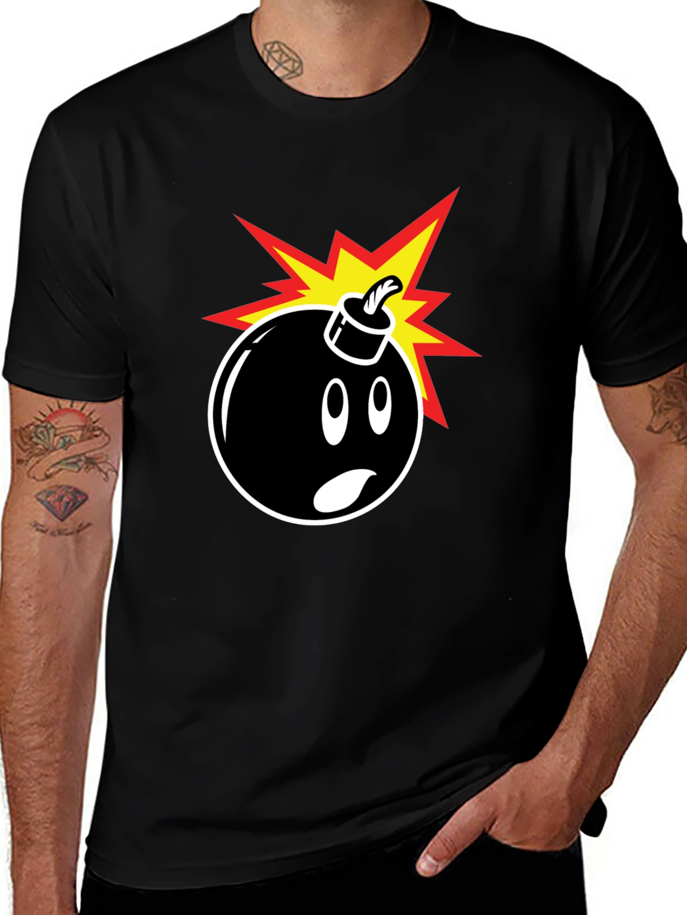 Bomb Graphic T-Shirt - Black Crew Neck