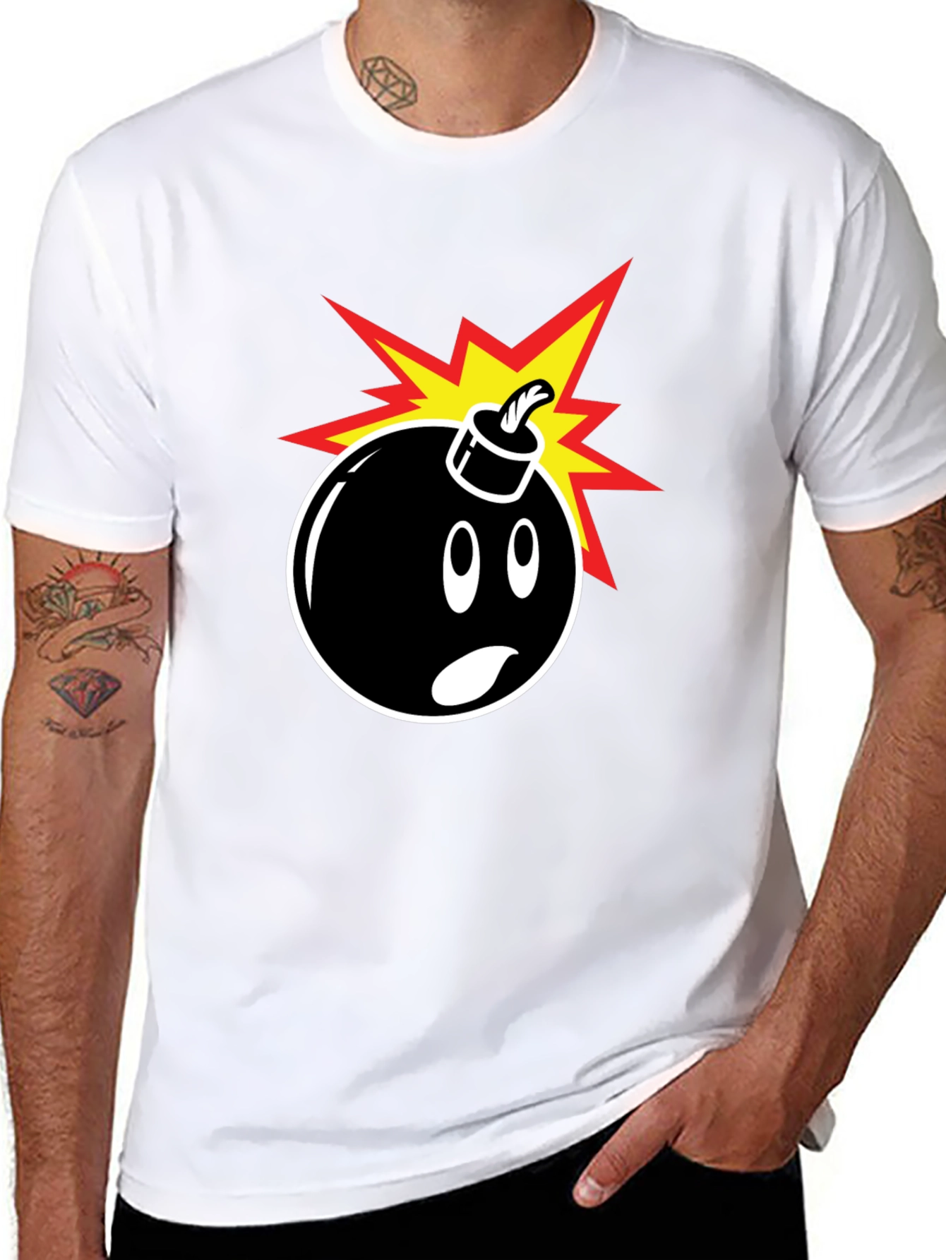 Bomb Graphic T-Shirt - Black Crew Neck