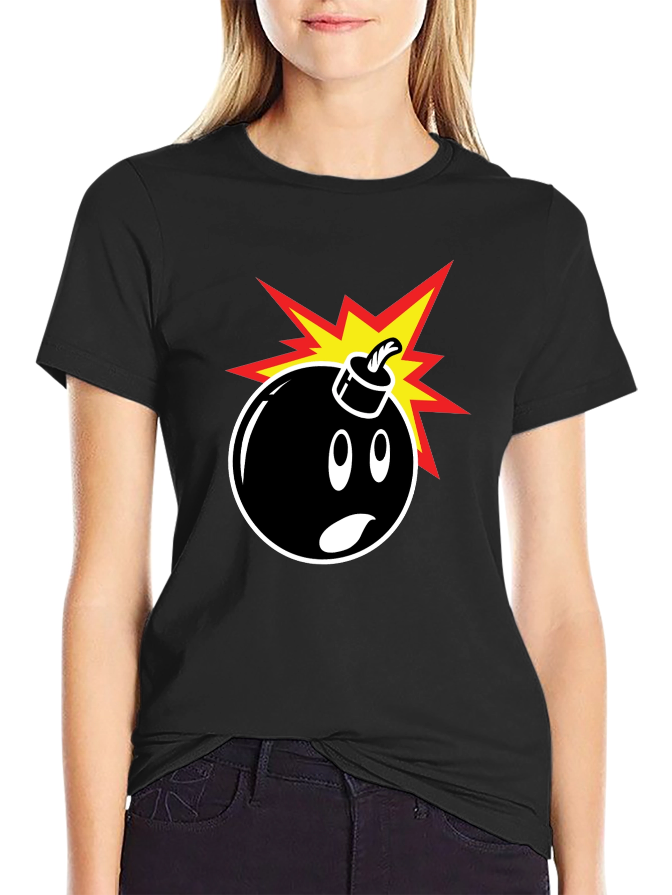 Bomb Graphic T-Shirt - Black Crew Neck