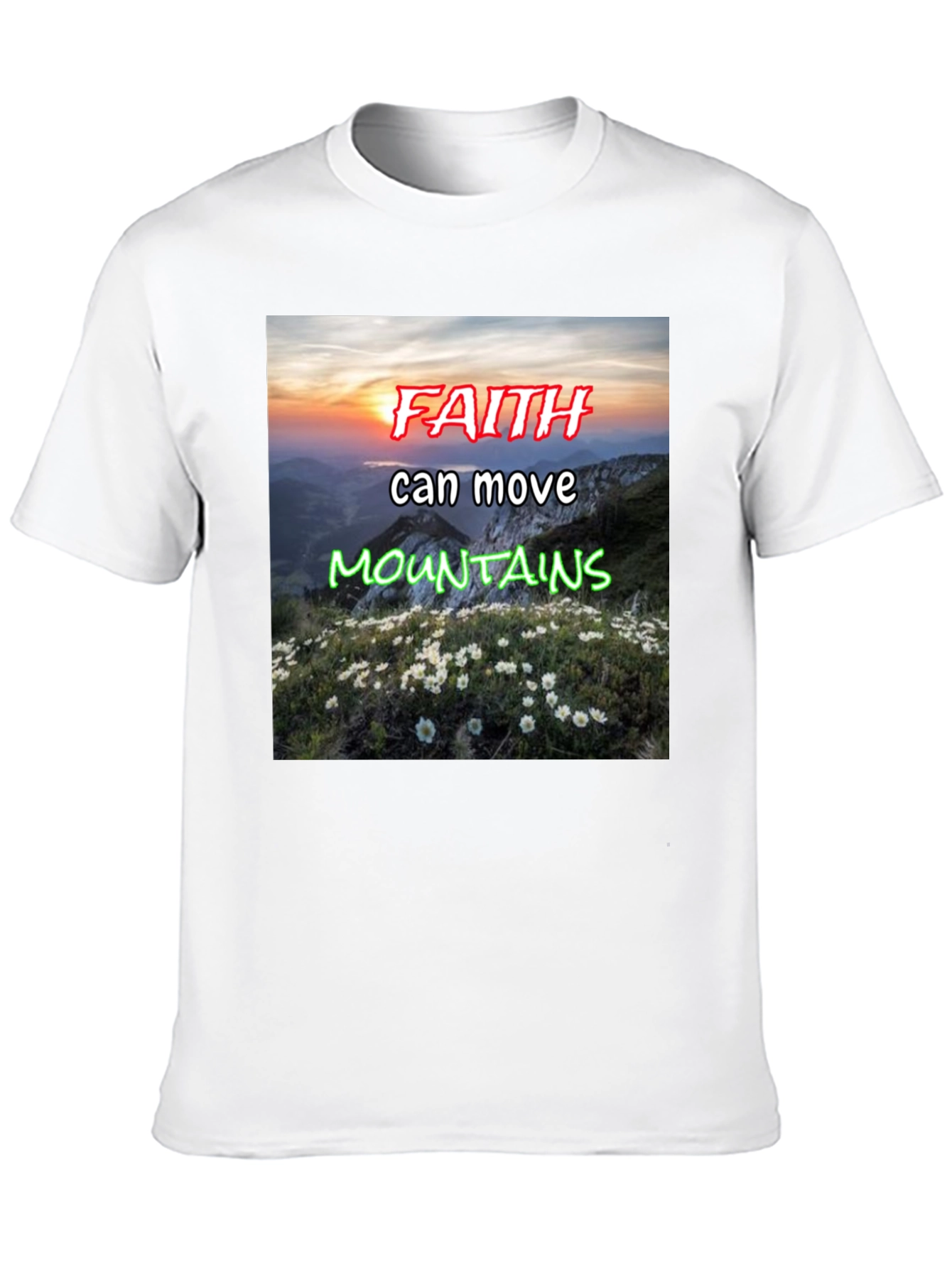 Faith Moves Mountains Black Graphic Tee