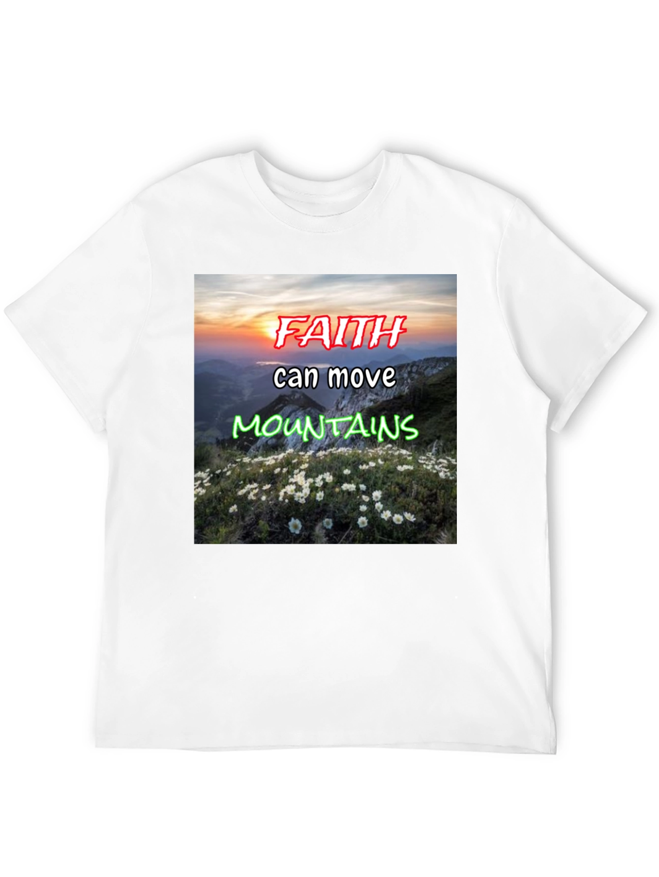 Faith Moves Mountains Black Graphic Tee