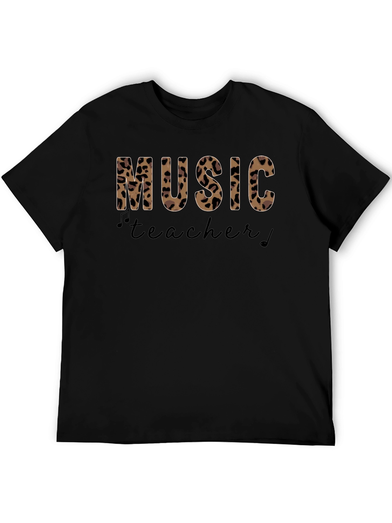 Music Teacher Leopard Print Graphic T-Shirt