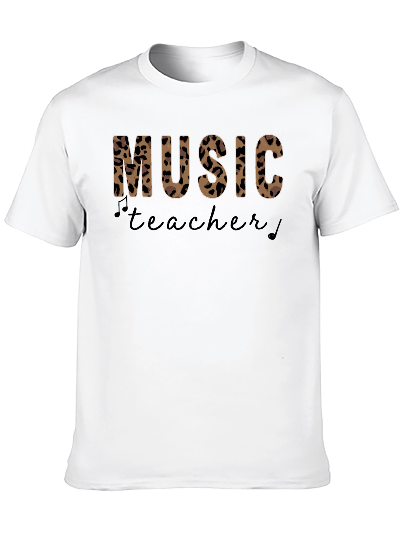 Music Teacher Leopard Print Graphic T-Shirt