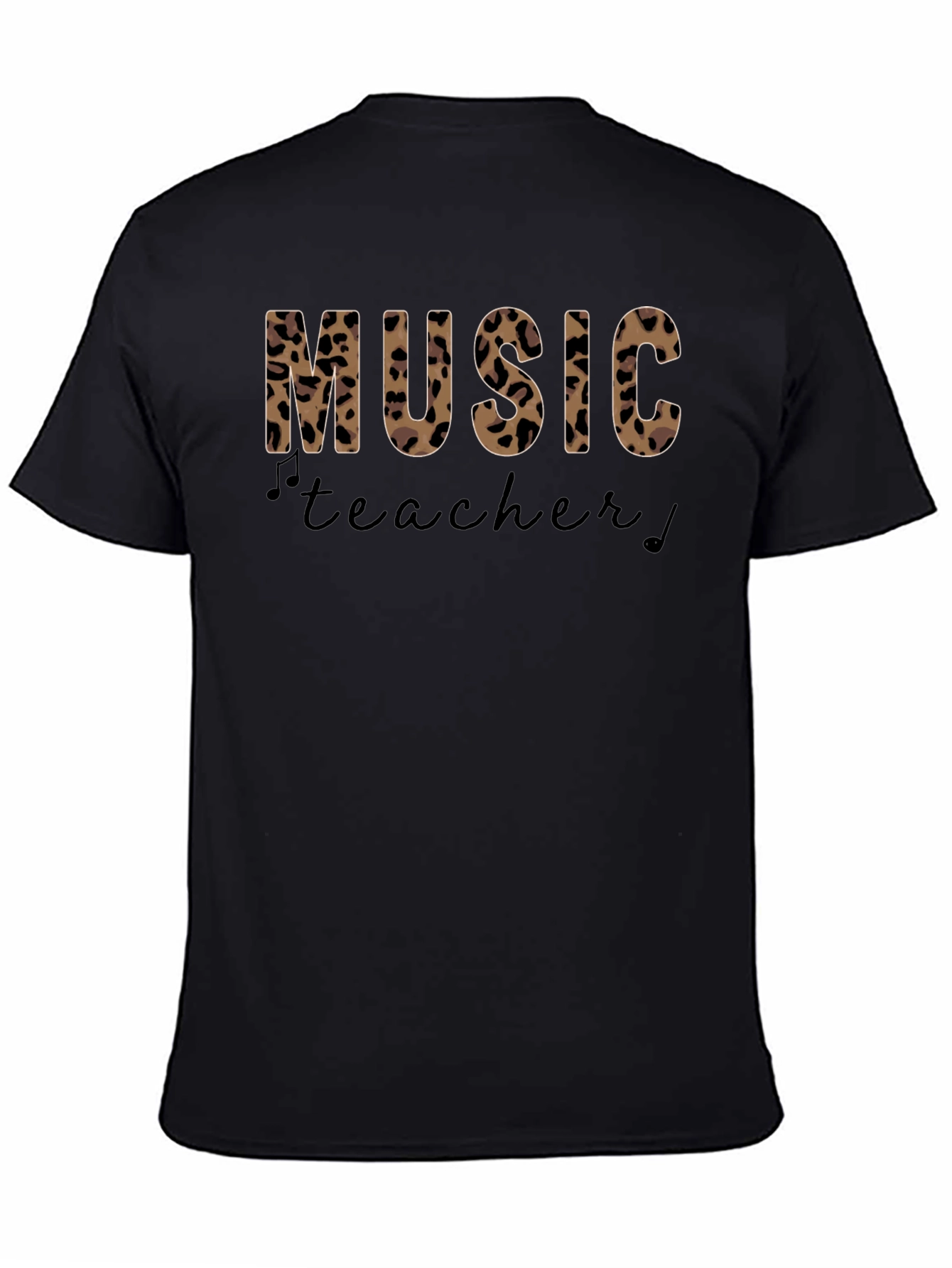 Music Teacher Leopard Print Graphic T-Shirt