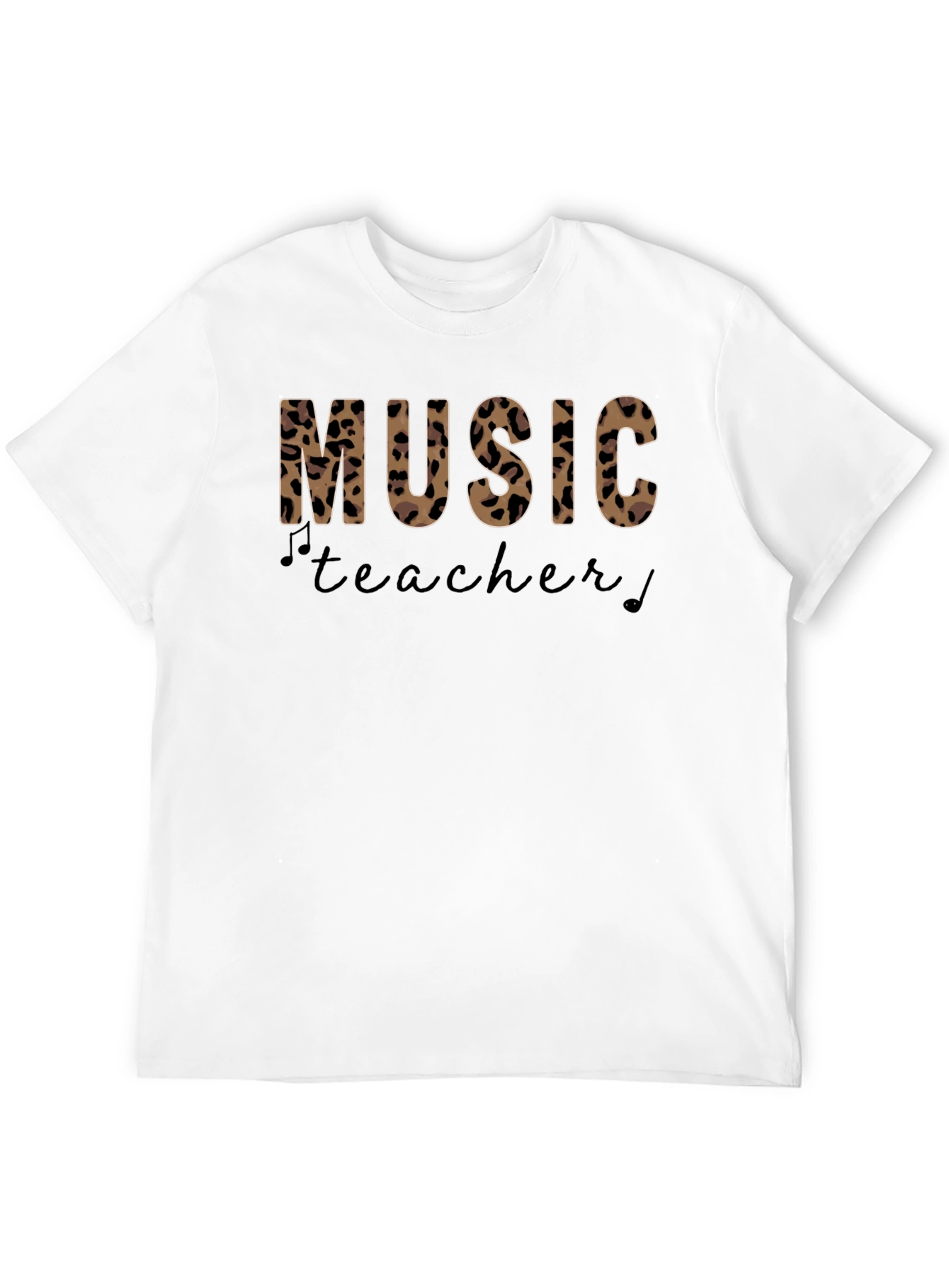 Music Teacher Leopard Print Graphic T-Shirt