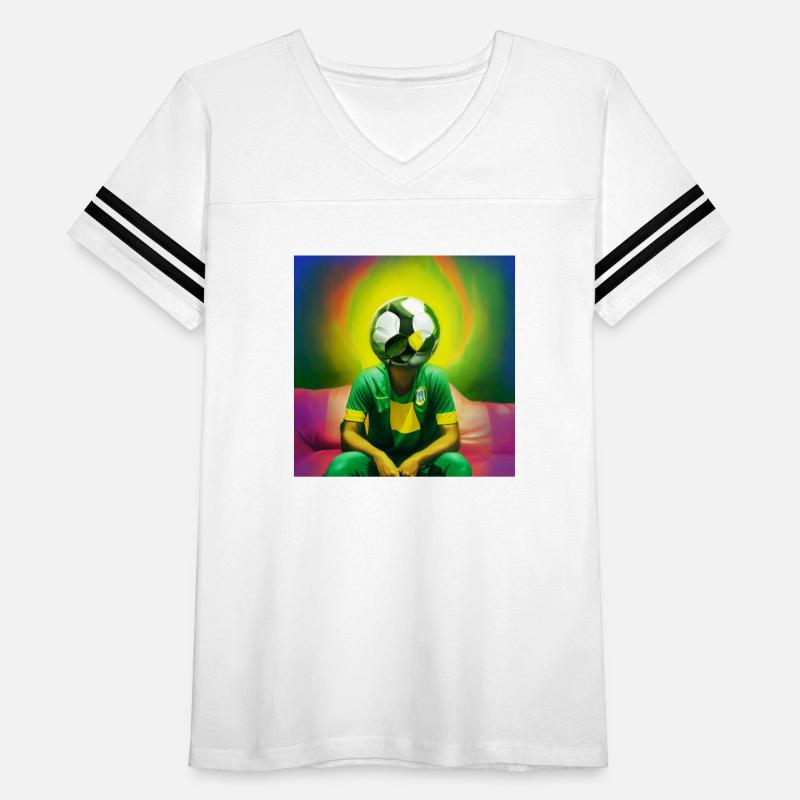 Brazilian fan celebrating victory yellow and gree