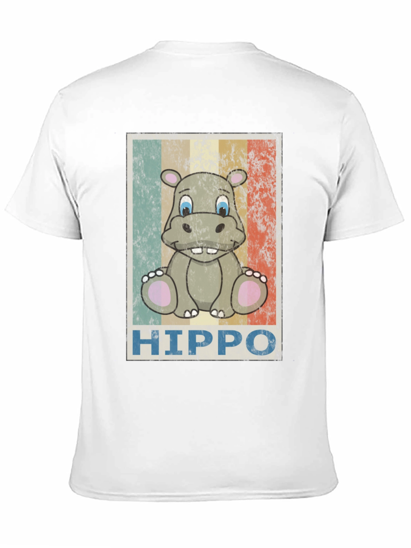 Retro Hippo Graphic Tee - Unisex Black T-Shirt