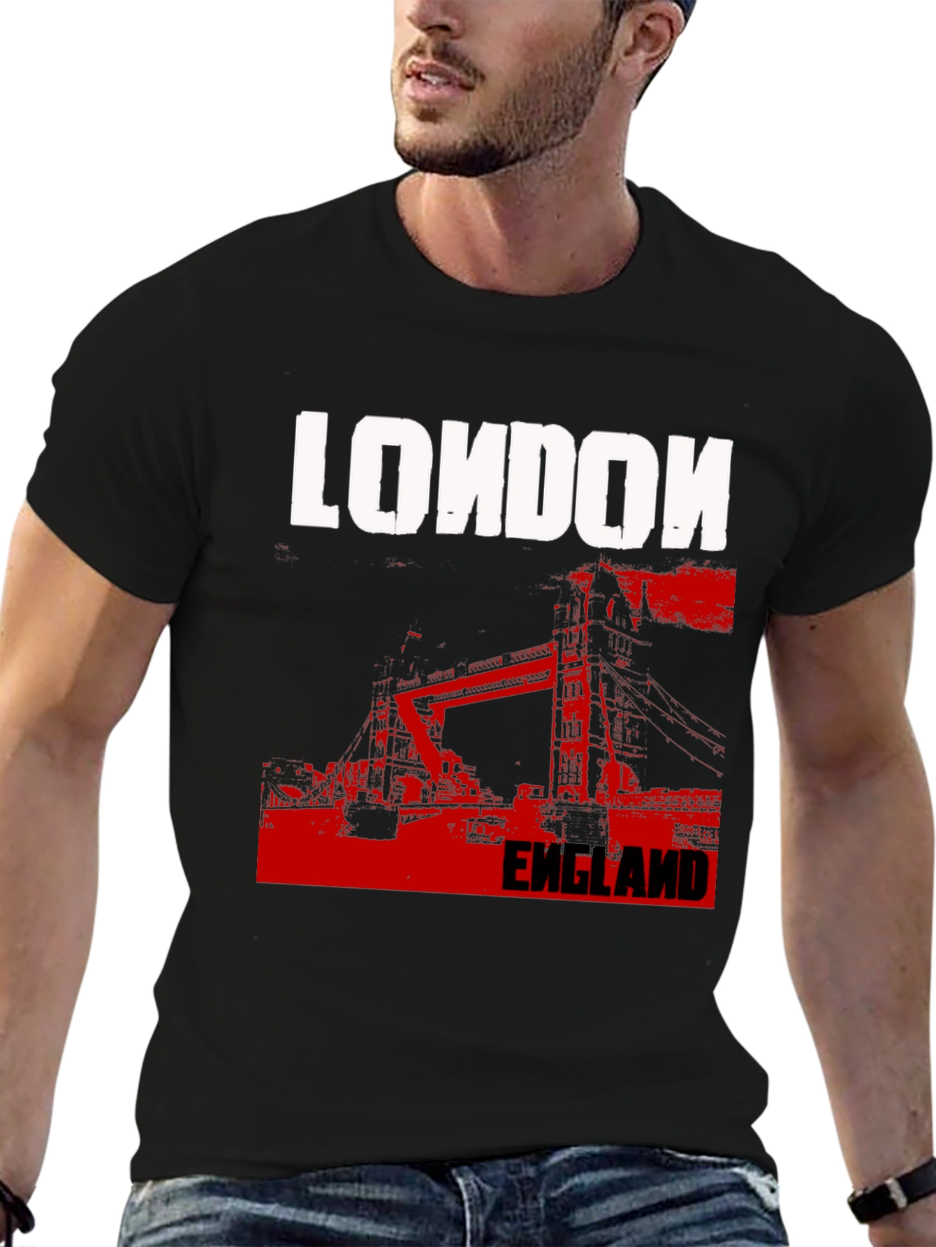 London England T-Shirt - Black Graphic Tee