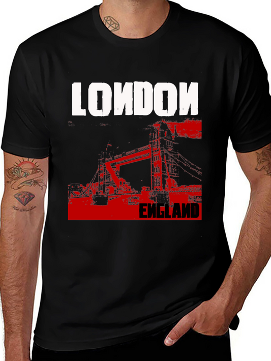 London England T-Shirt - Black Graphic Tee