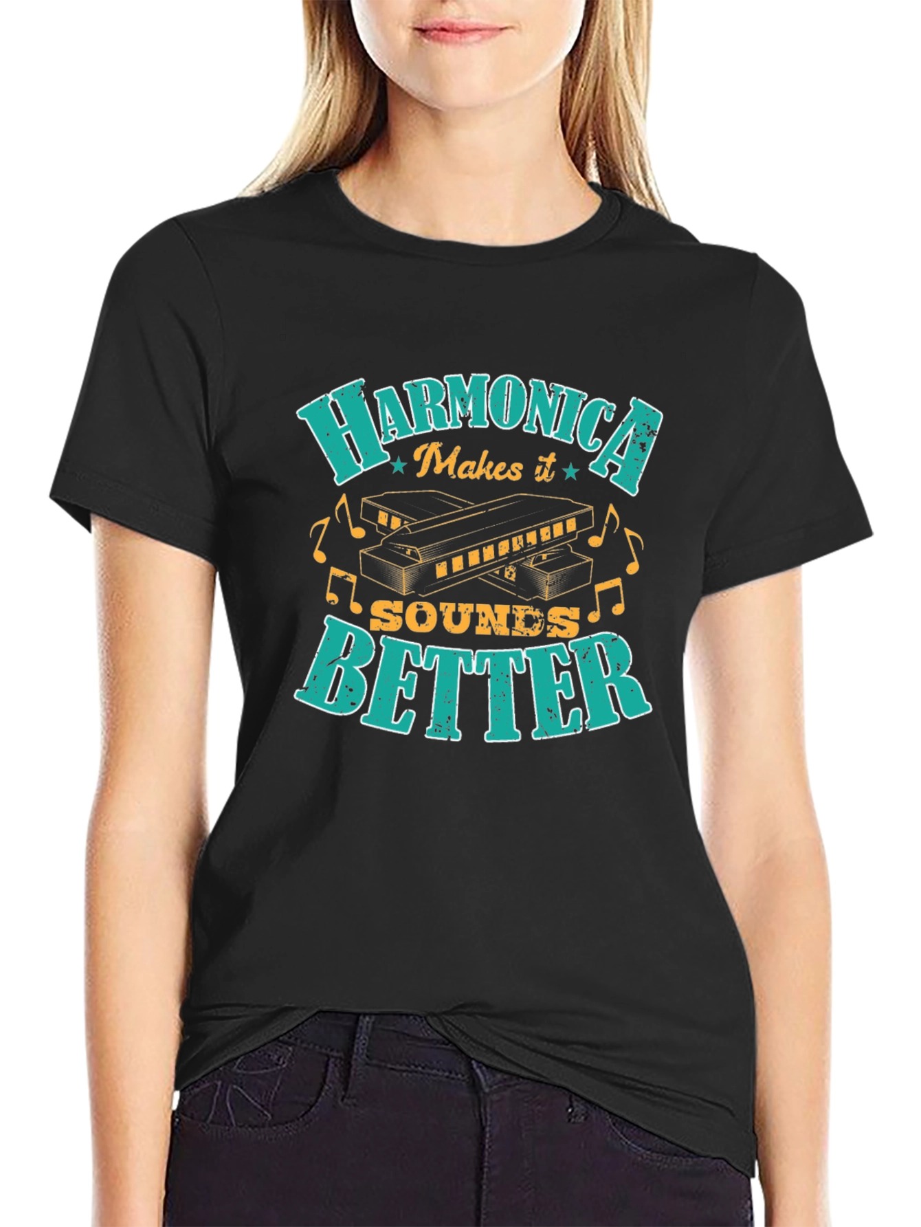Harmonica Makes It Sounds Better Graphic Tee