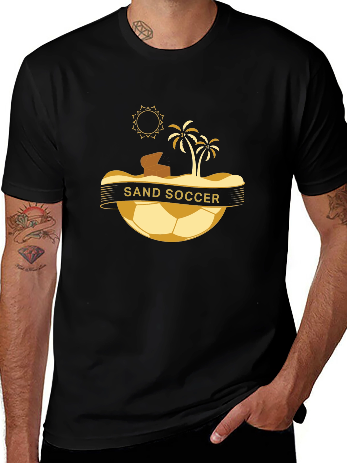 Sand Soccer Graphic T-Shirt - Beach Vibes