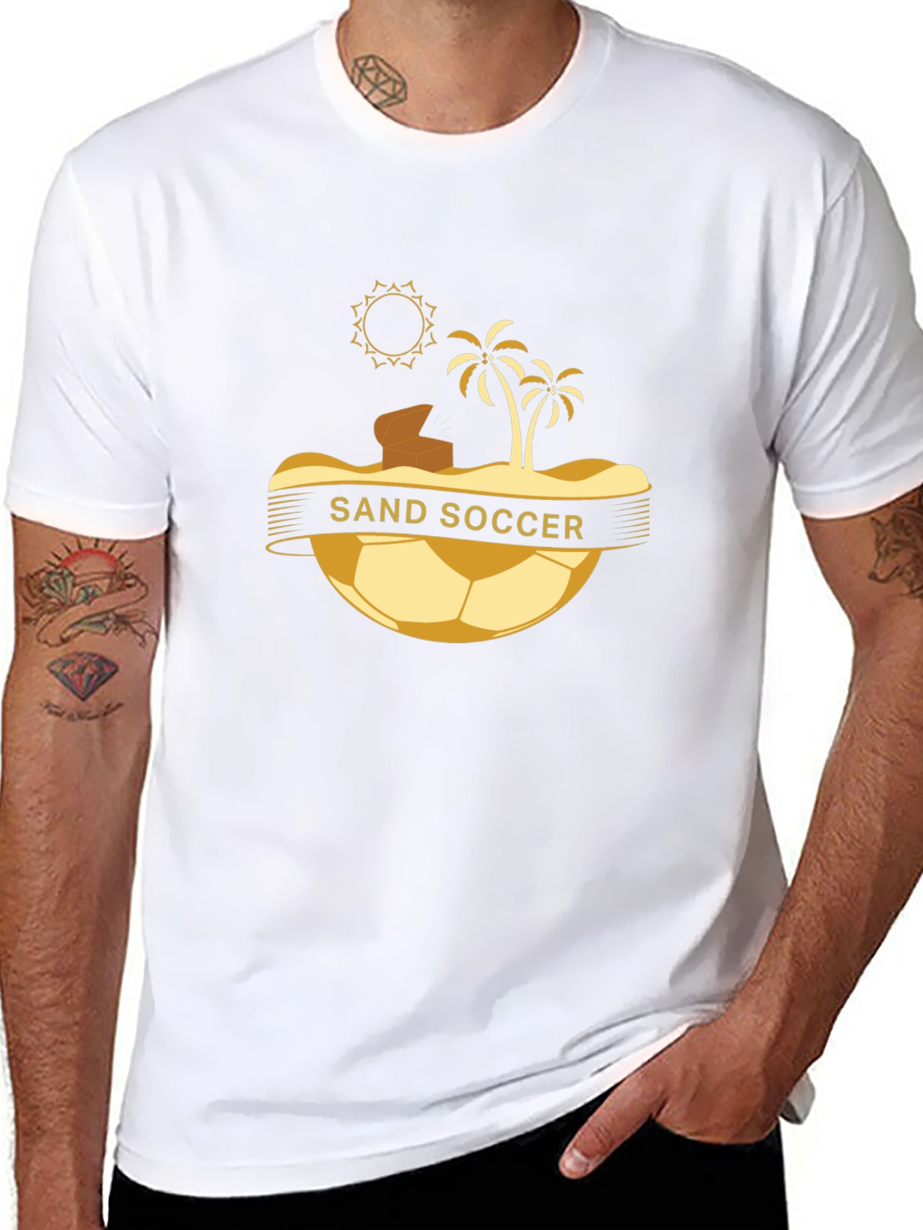 Sand Soccer Graphic T-Shirt - Beach Vibes