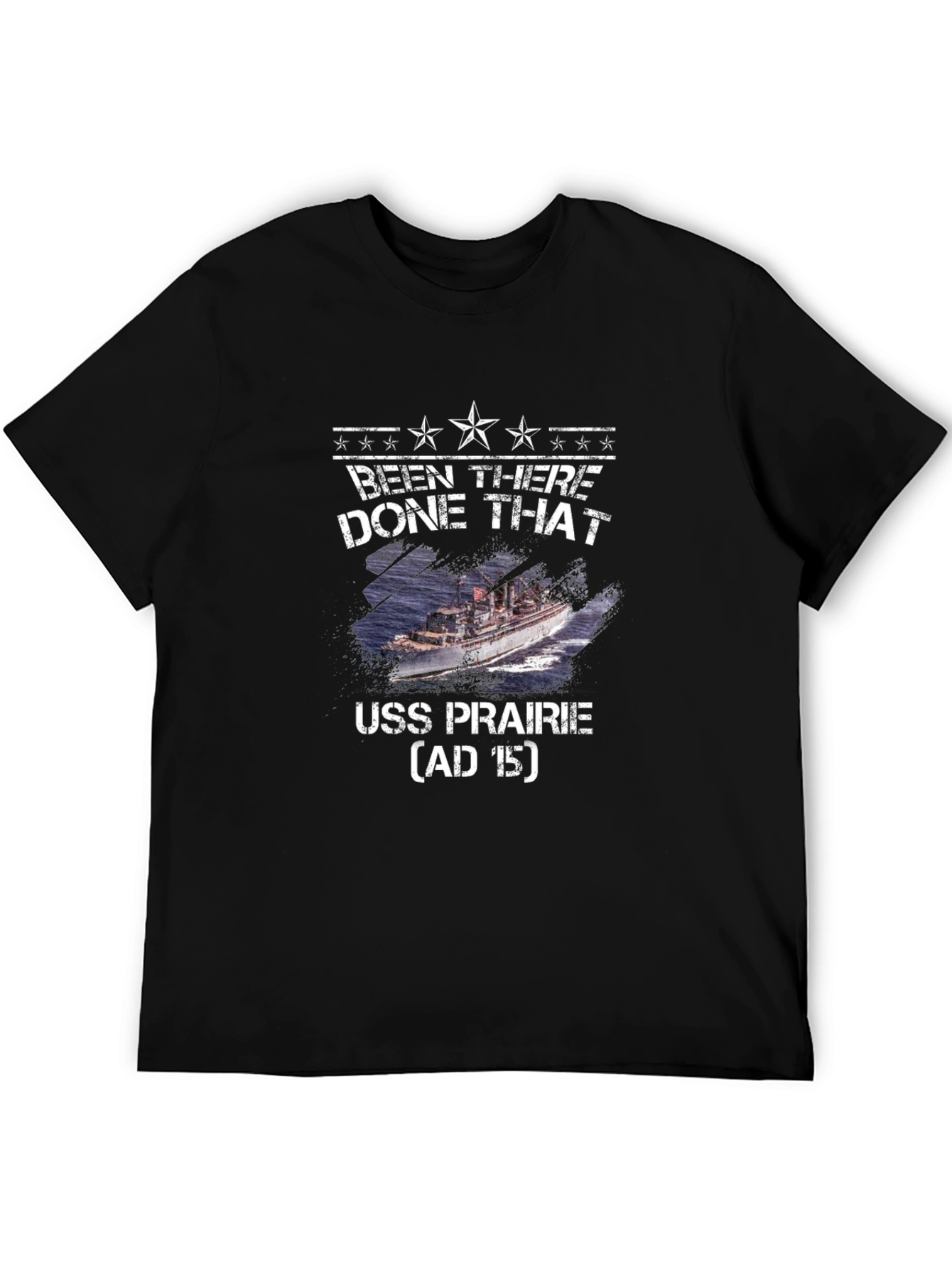 USS Prairie AD-15 Been There Done That Black T-Shirt